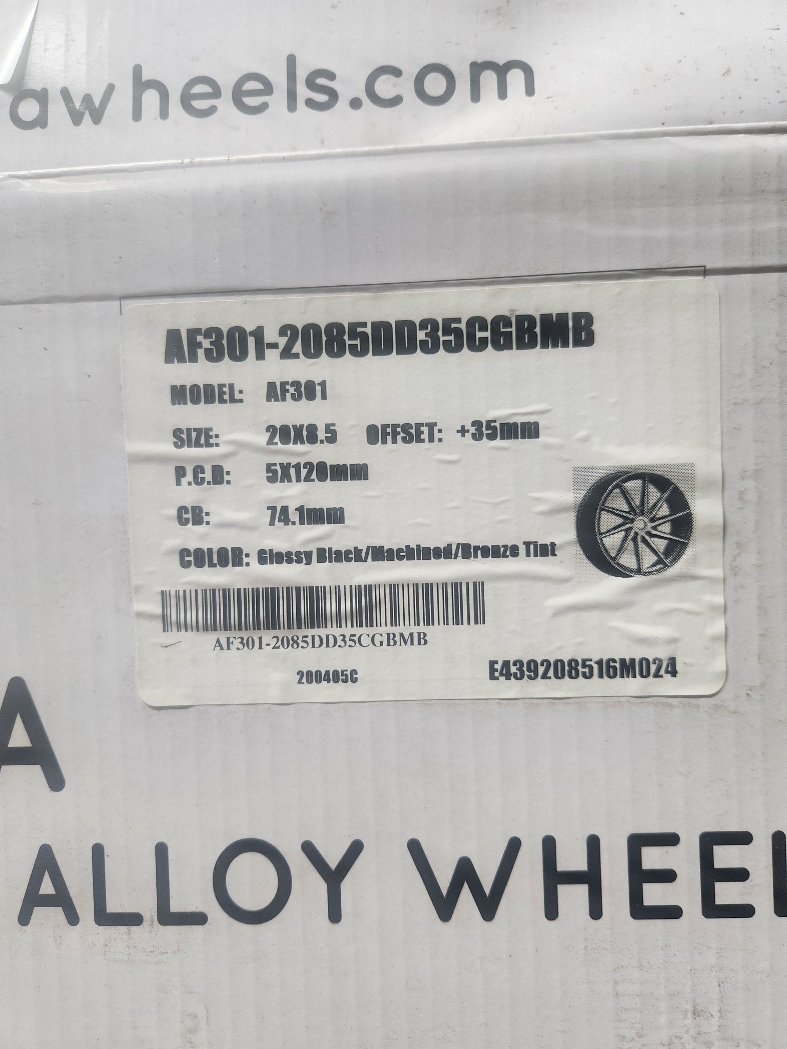 ALFINA AF301 20X8.5 5X120 GLOSSY BLACK MACHINED BRONZE TINT