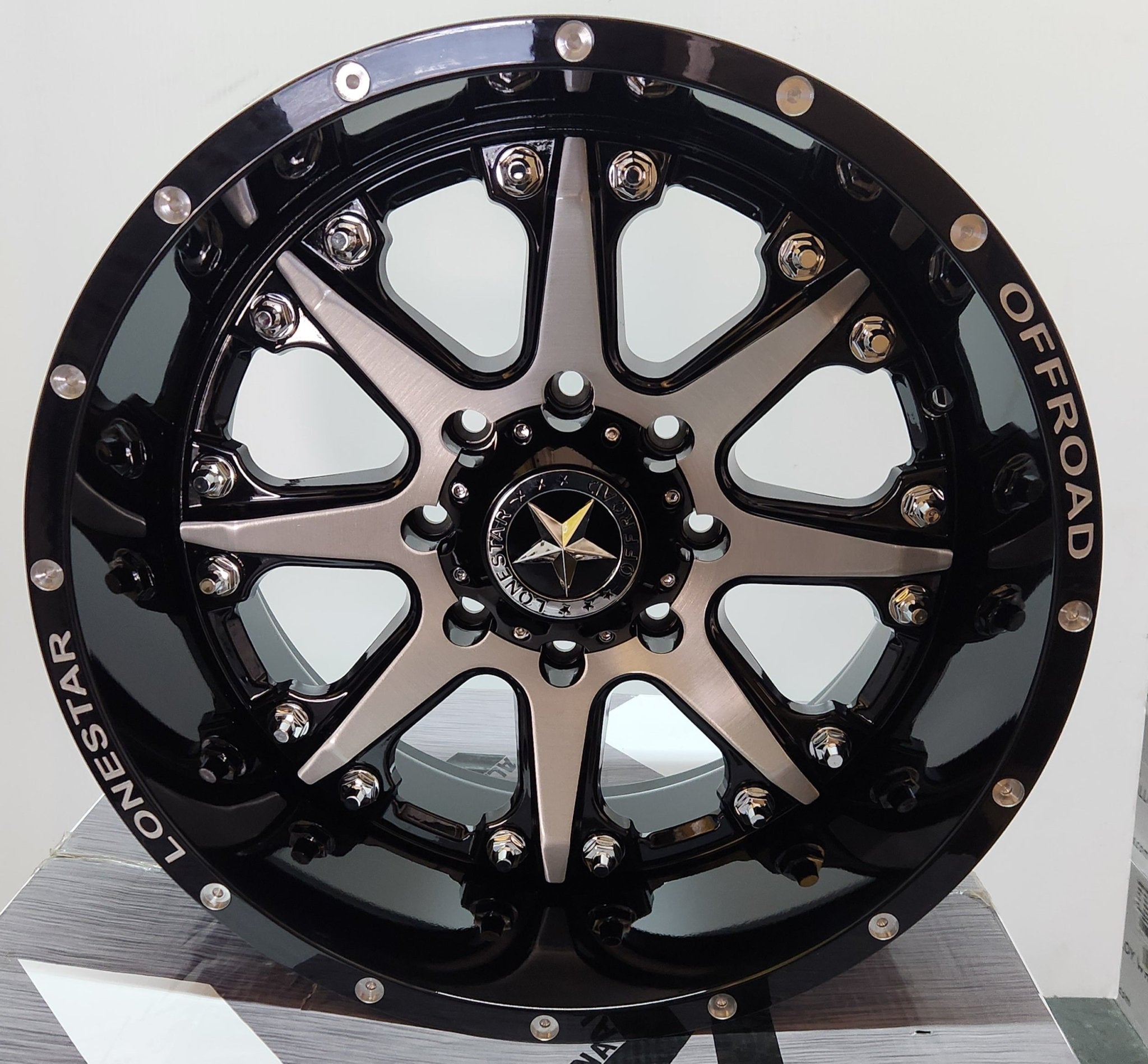 LONESTAR  BNADIT 20X10 8X170 PIANO BLACK BRUSHED MACHINED FACE