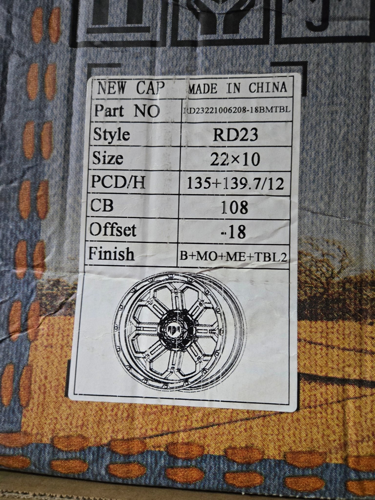 RD23 22X10 6X135 6X139.7 B=MO ME TBL2