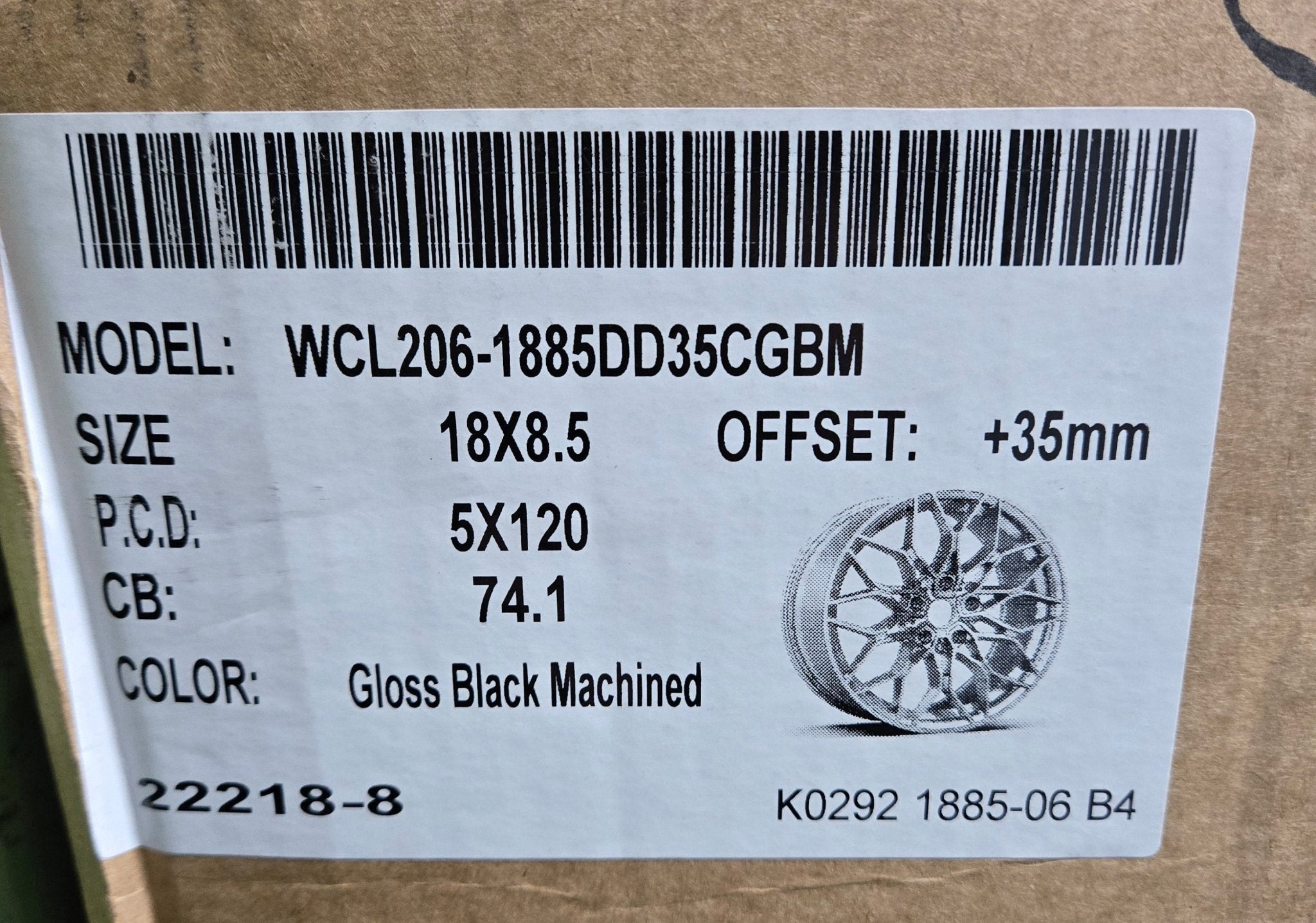 WCL206 18x8.5 5x120 GLOSS BLACK MACHINED FACE