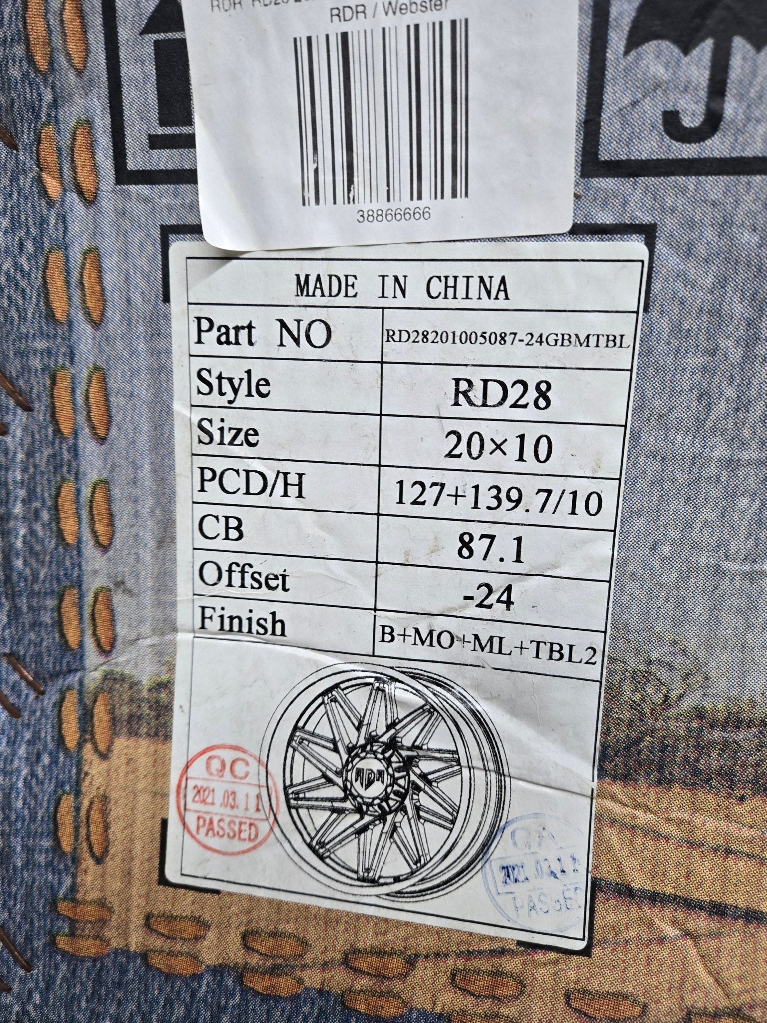 RD28 20X10 5X127 5X139.7 B=MO=ML TBL2
