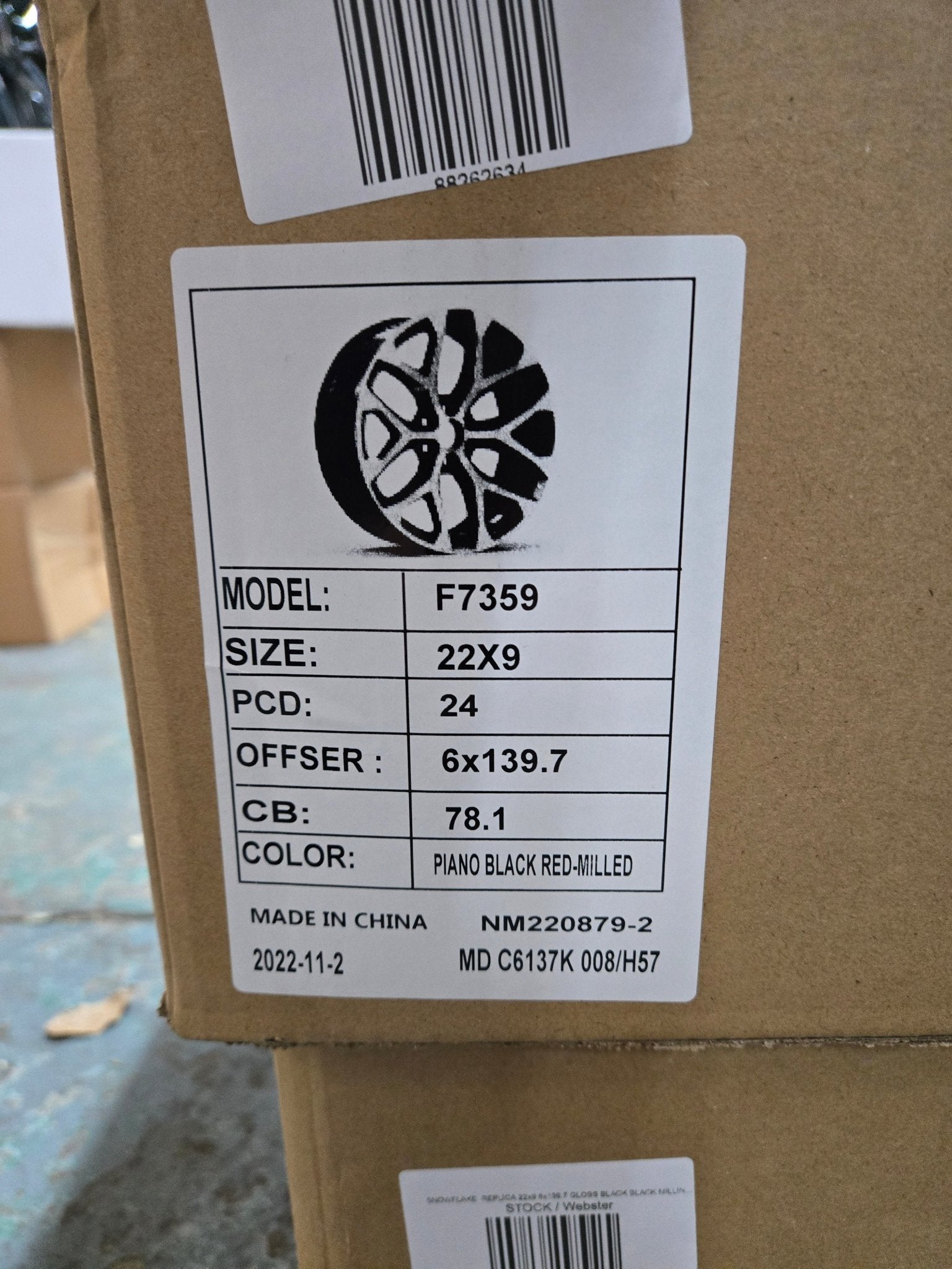 SNOWFLAKE  F7359 22x9 6x139.7 GLOSS BLACK RED MILLING SPOKES
