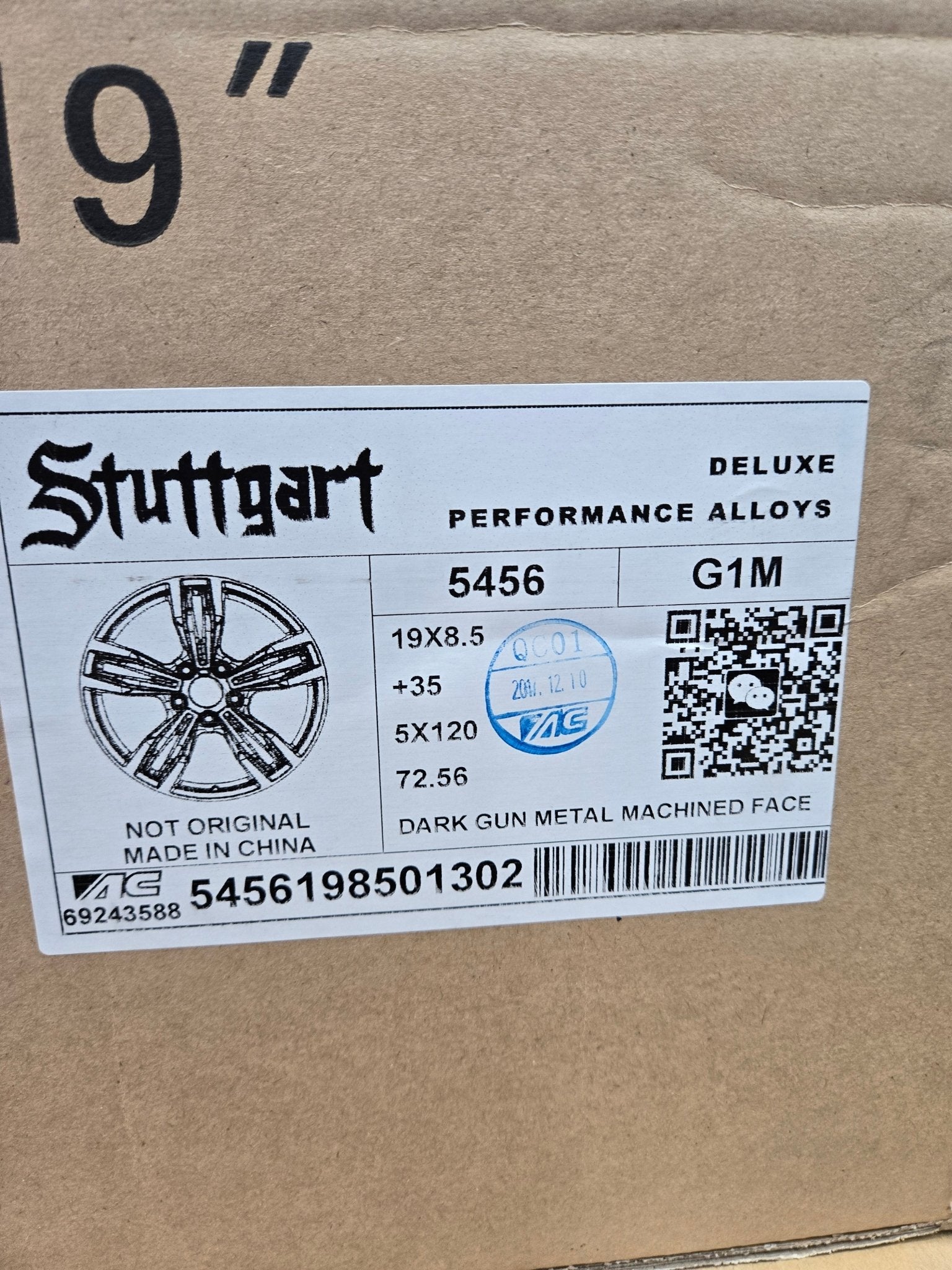 STUTTGART 5456 19X8.5 5X120 GUN METAL