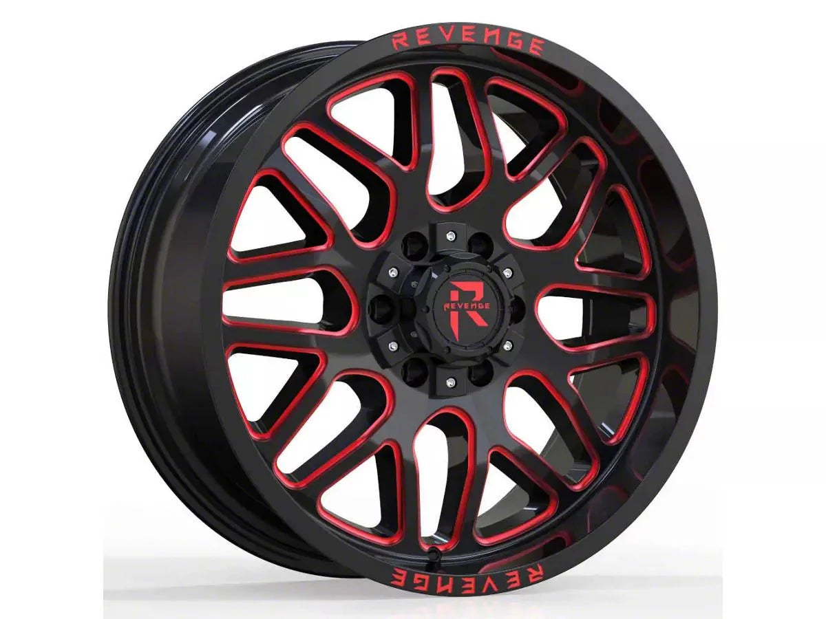 REVENGE RV-206 20X10 5x127 / 5x139.7 BLACK RED MILLED
