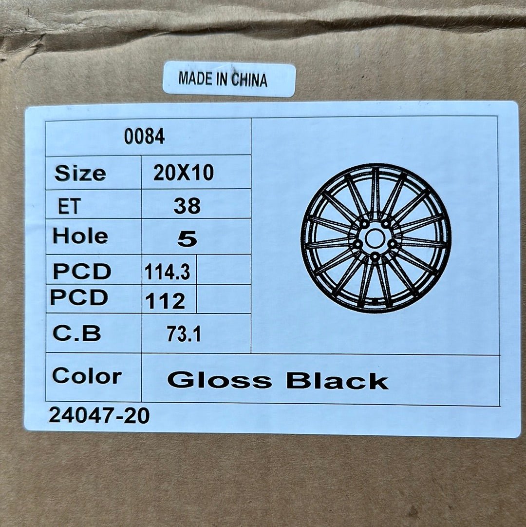 PEGASUS-0084 Si-02 20x10.0 5x112 / 5x114.3 GLOSS BLACK +38mm 73.1mm