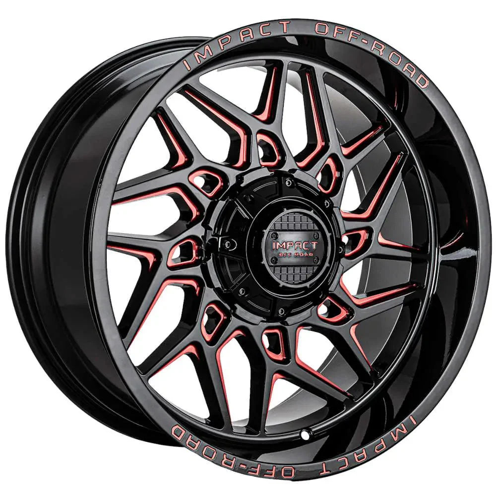 IMPACT 829 20x10 6x139.7 / 6x135 GLOSS BLACK RED MILLED