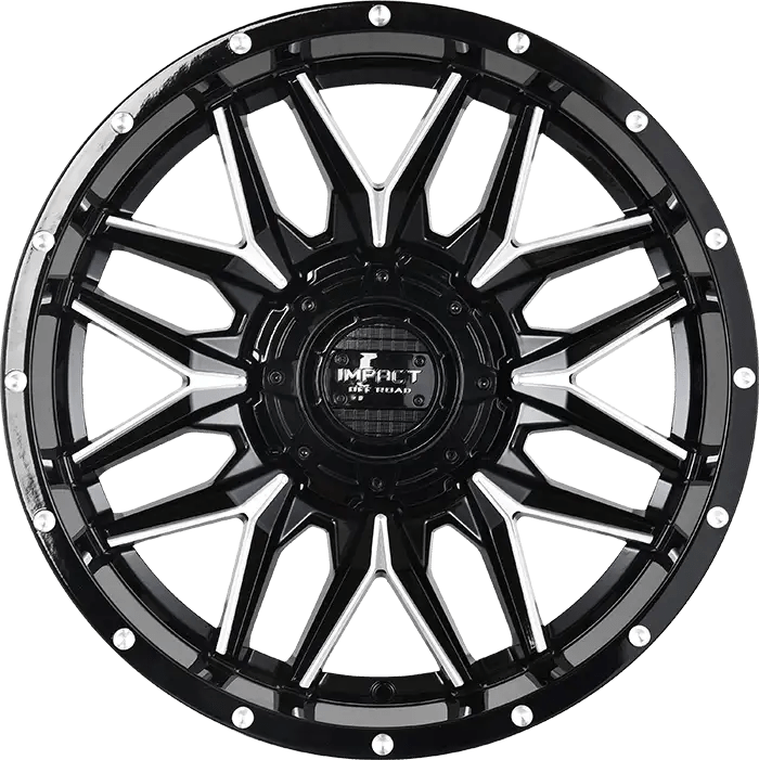 IMPACT OFF ROAD  819  20X10 8X165 PIANO BLACK W MACHINED MILLING WINDOWS