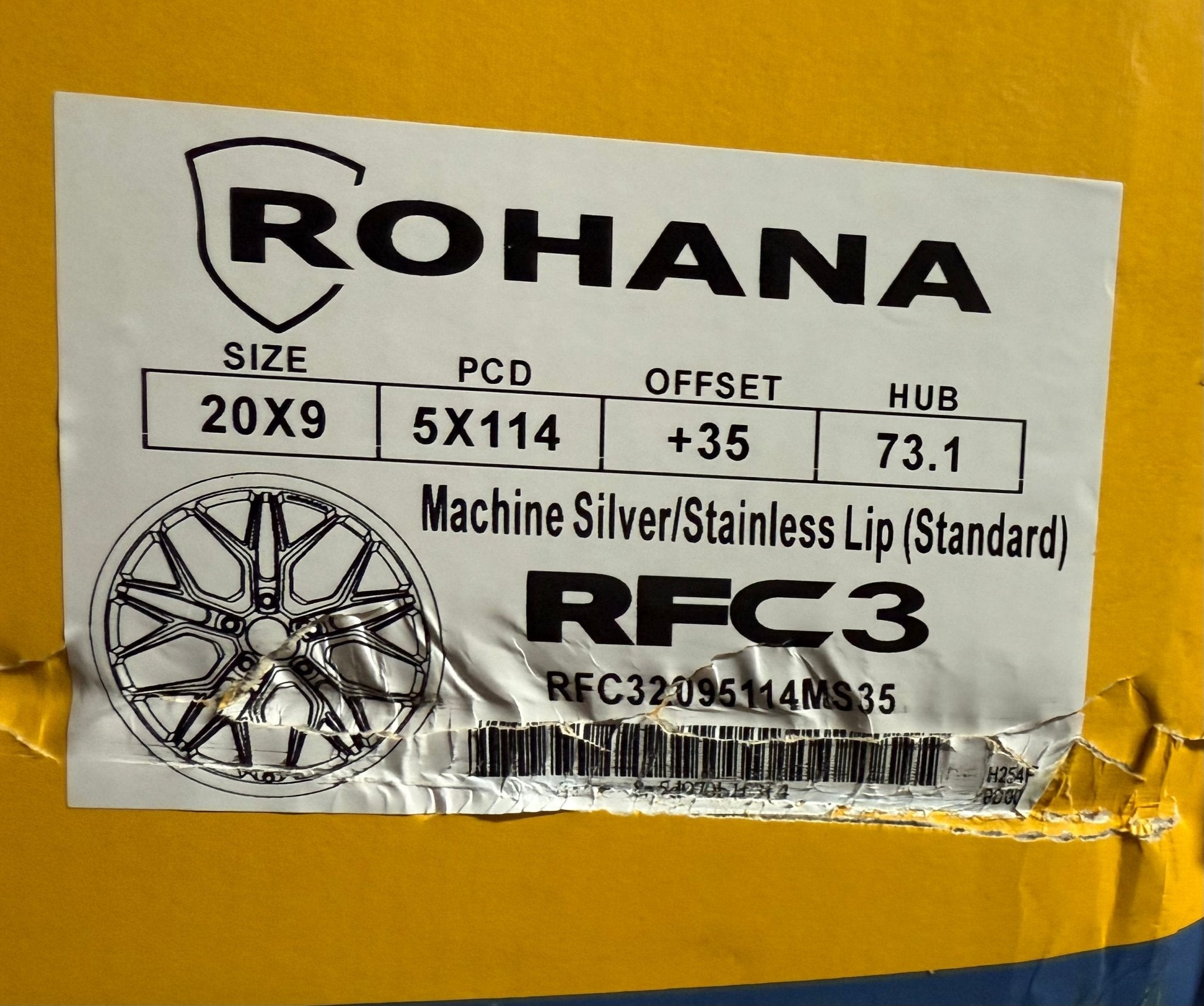 ROHANA RFC10 20x9 5x114.3 MACHINE SILVER WITH CHROME LIP