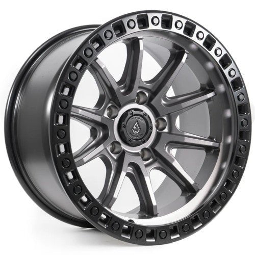 ARENA A103 MISSION 20X9.0 8X180 SATIN GUN METAL CENTER SANTIN  BLACK LIP