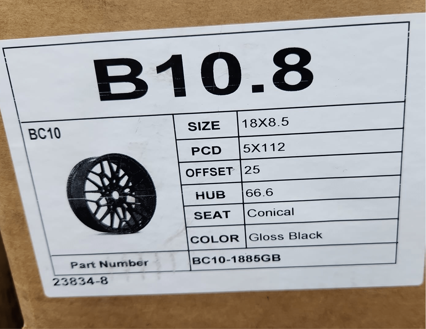 OE-BC10 18x8.5 5x112 GLOSS BLACK