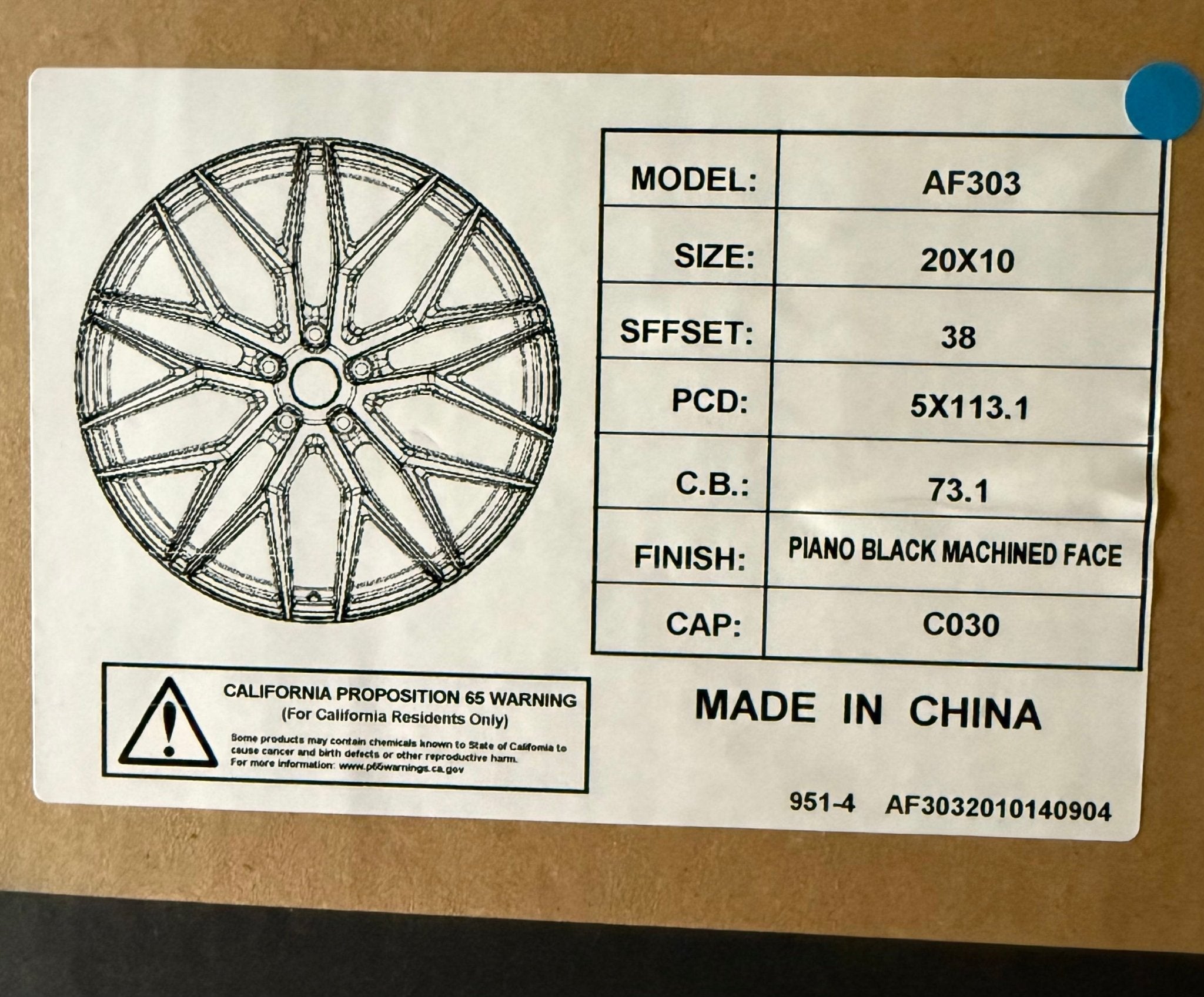 ALFINA AF303 20x10 5x114.3 / 5x112 GLOSS BLACK MACHINED FACE