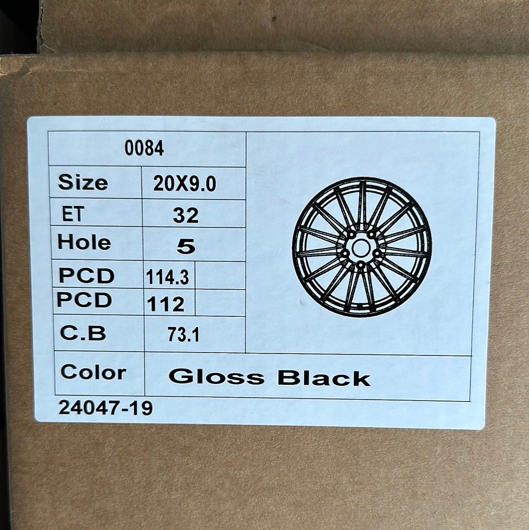 PEGASUS-0084 VS-84 Si-02 20x9.0 5x112 / 5x114.3 GLOSS BLACK