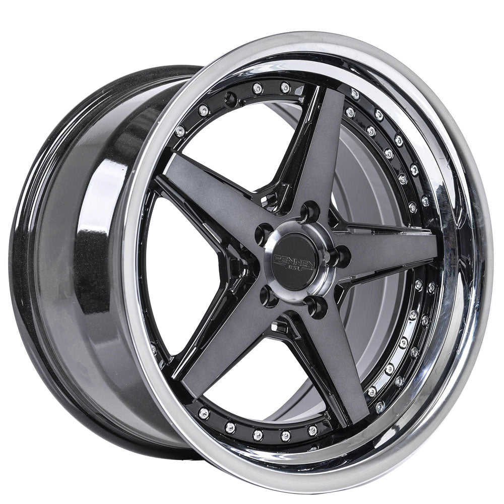 RENNEN CSL7 WEELS 19X8.5 BLANK (5X112- 5X120) TINTED BLACK/ CHROME SSL LIP