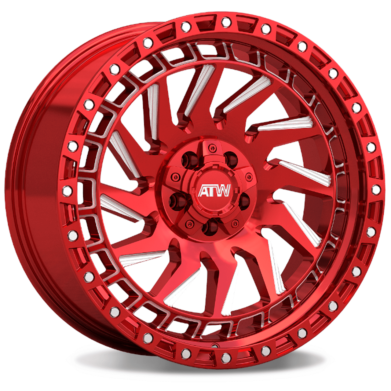 ATW CULEBRA 20x10 5x114.3 / 5x127 CANDY RED MILLED SPOKES STAINLESS STEEL POINT