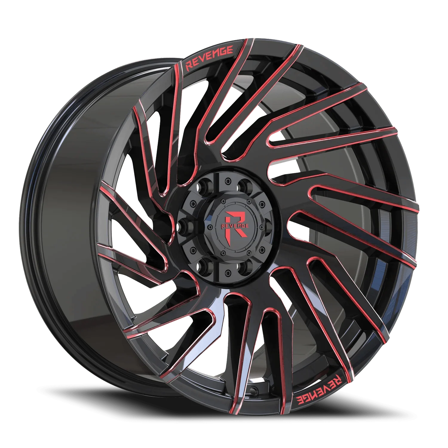 REVENGE RV207 20x10 5x127 / 5x139.7 BLACK AND RED MILLED