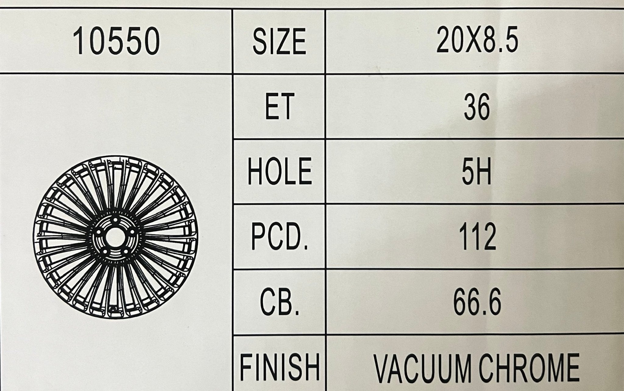 MB 10550 20x8.5 5x112 CHROME