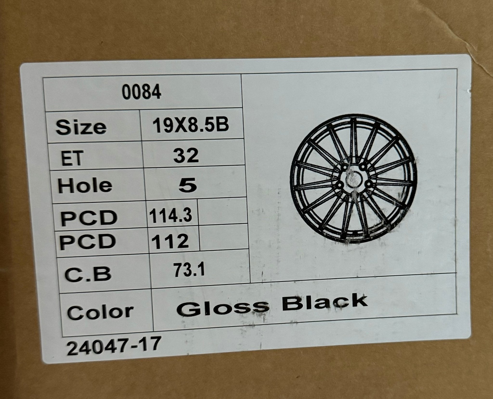 PEGASUS-0084 Si-02 19x8.5 5x112 / 5x114.3 GLOSS BLACK