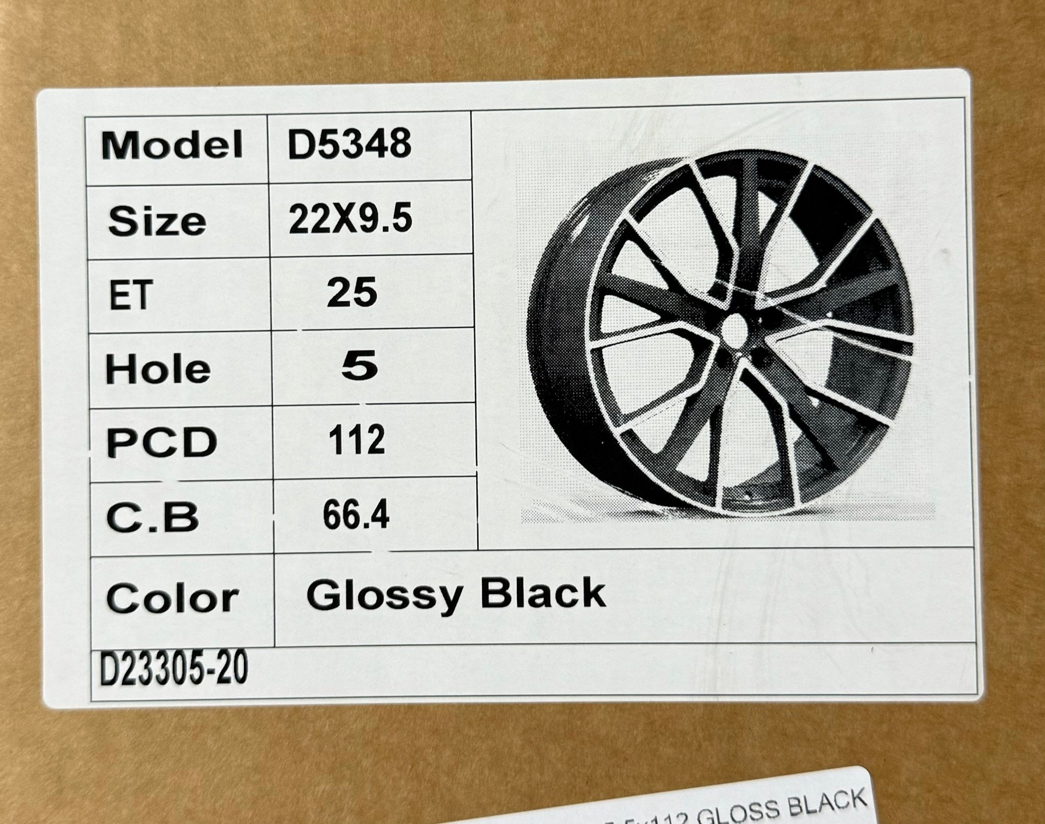 OE-5358 22x9.5 5x112 GLOSS BLACK
