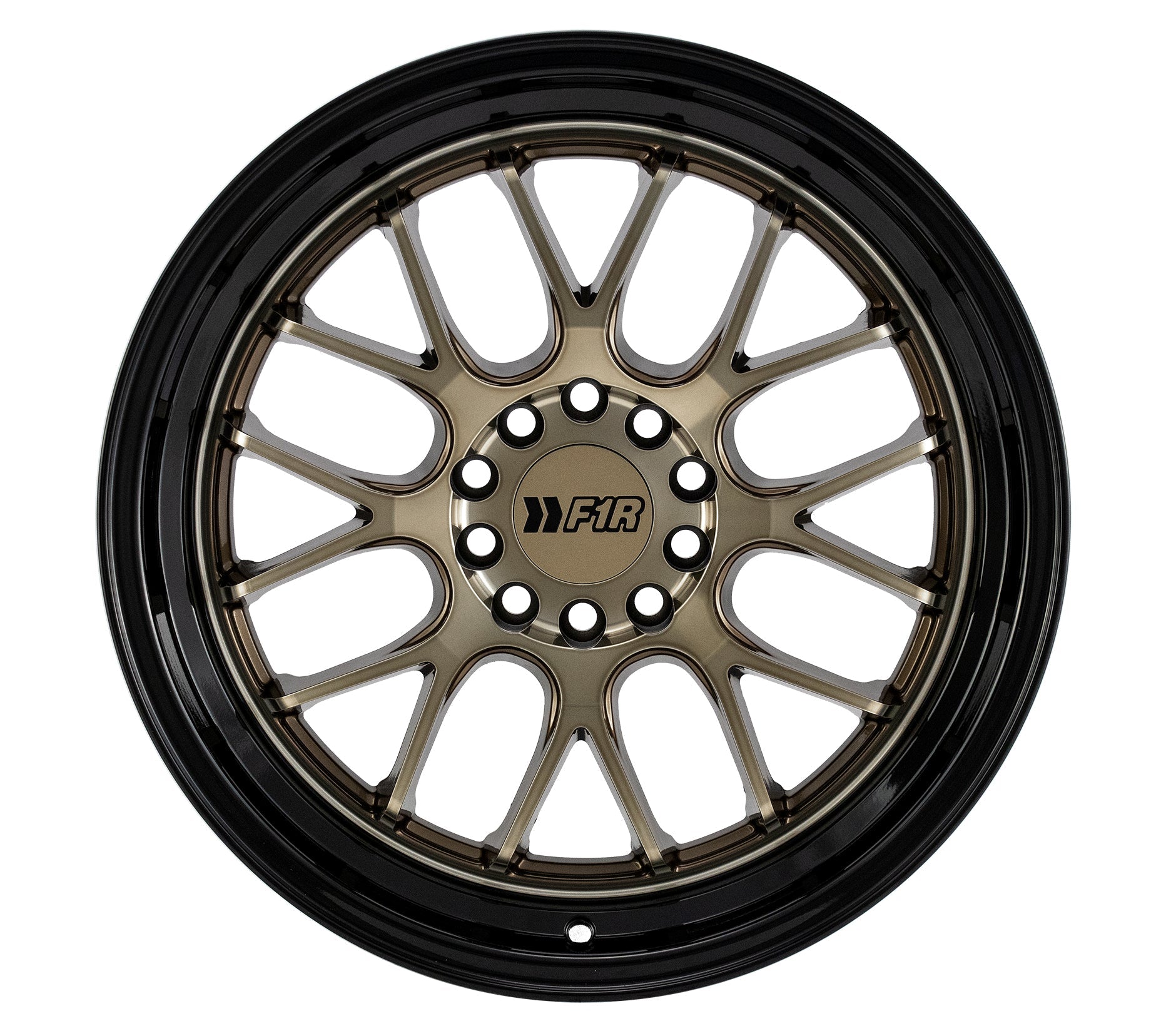F1R F21 18X8.5 5X114.3 - 5X120 BRONZE BLACK LIP V2