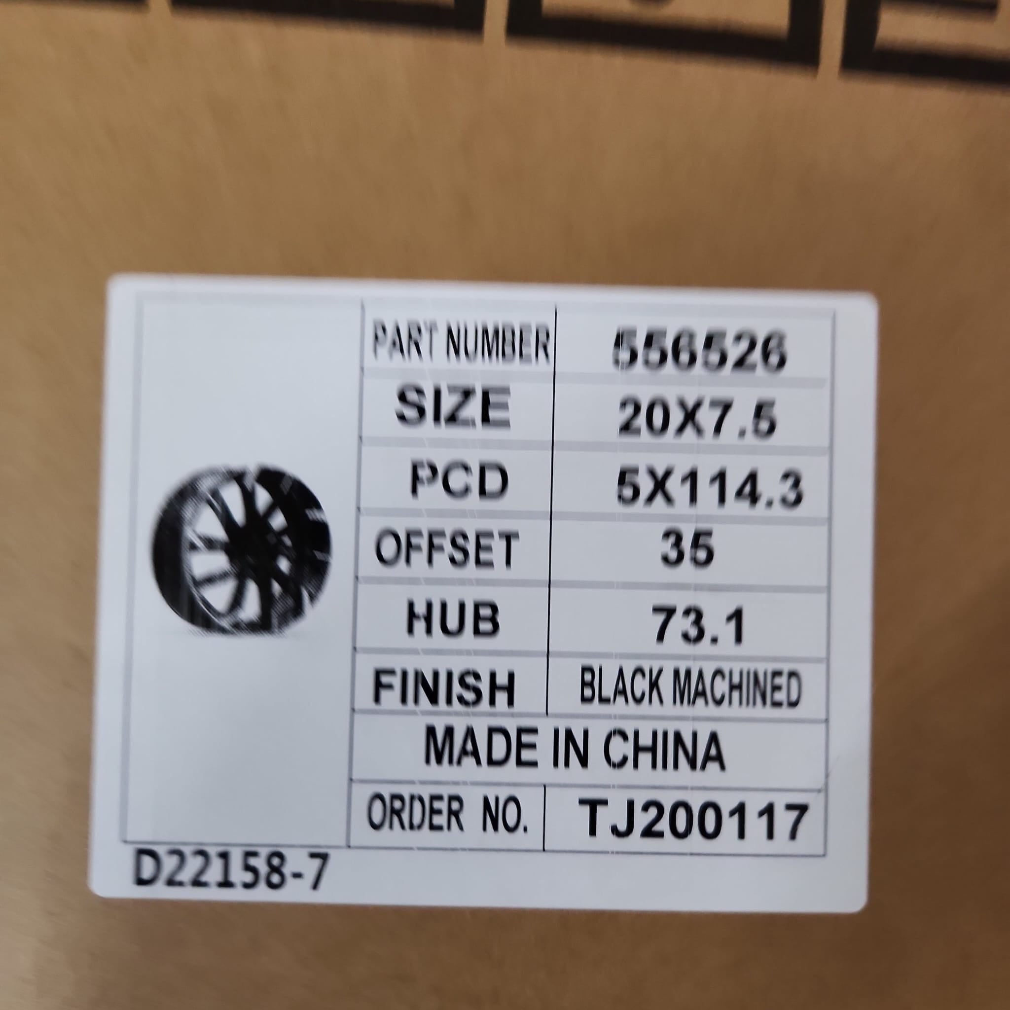 NEW CRL WHEELS 20X7.5 5X114.3 GLOSS BLACK MACHINED TIPS 556526