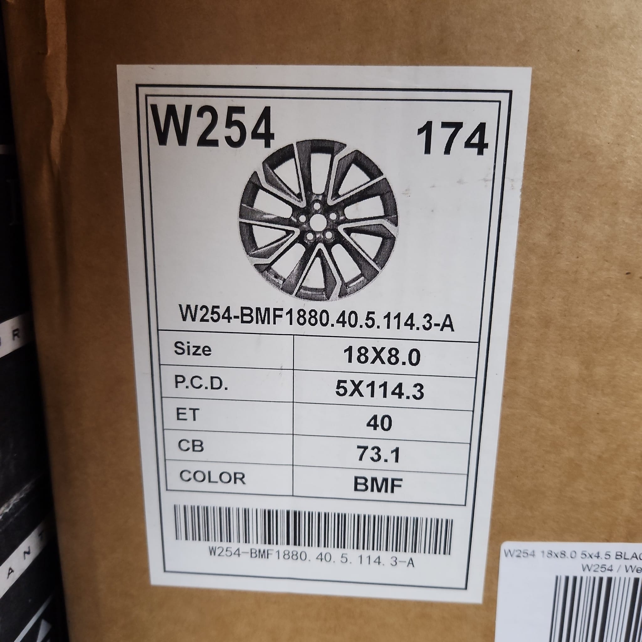 W254 18x8.0 5x114.3 BLACK MACHINE FACE