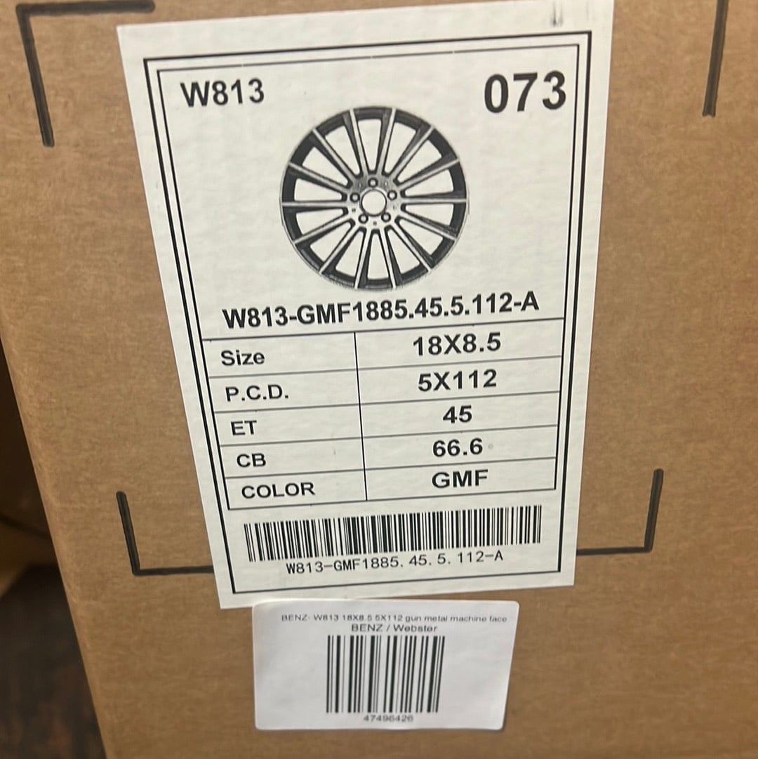 W813 WHEELS 18X8.5 5X112 gun metal machine face