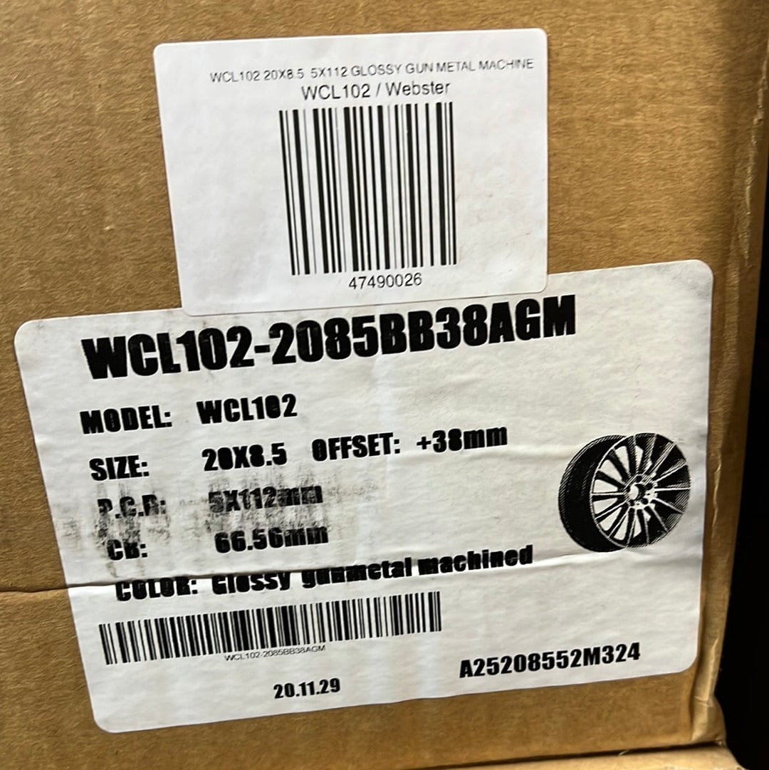 WCL102 WHEELS 20X8.5  5X112 GLOSSY GUN METAL MACHINE