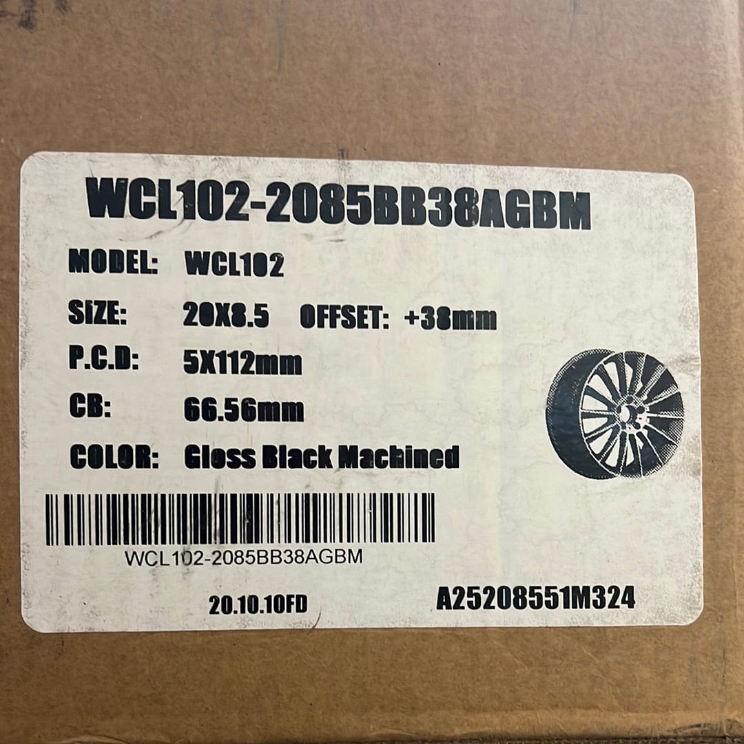 WCL102 WHEELS 20x8.5 5X112 GLOSSY BLAK MACHINE
