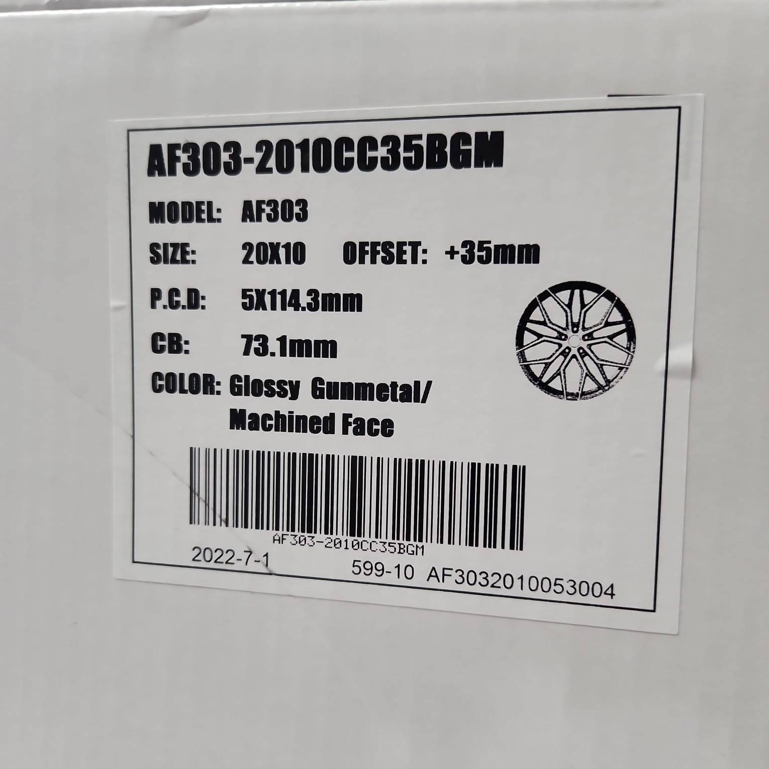 ALFINA AF303 20X10 5X4.5 GLOSS GUN METAL MACHINED FACE