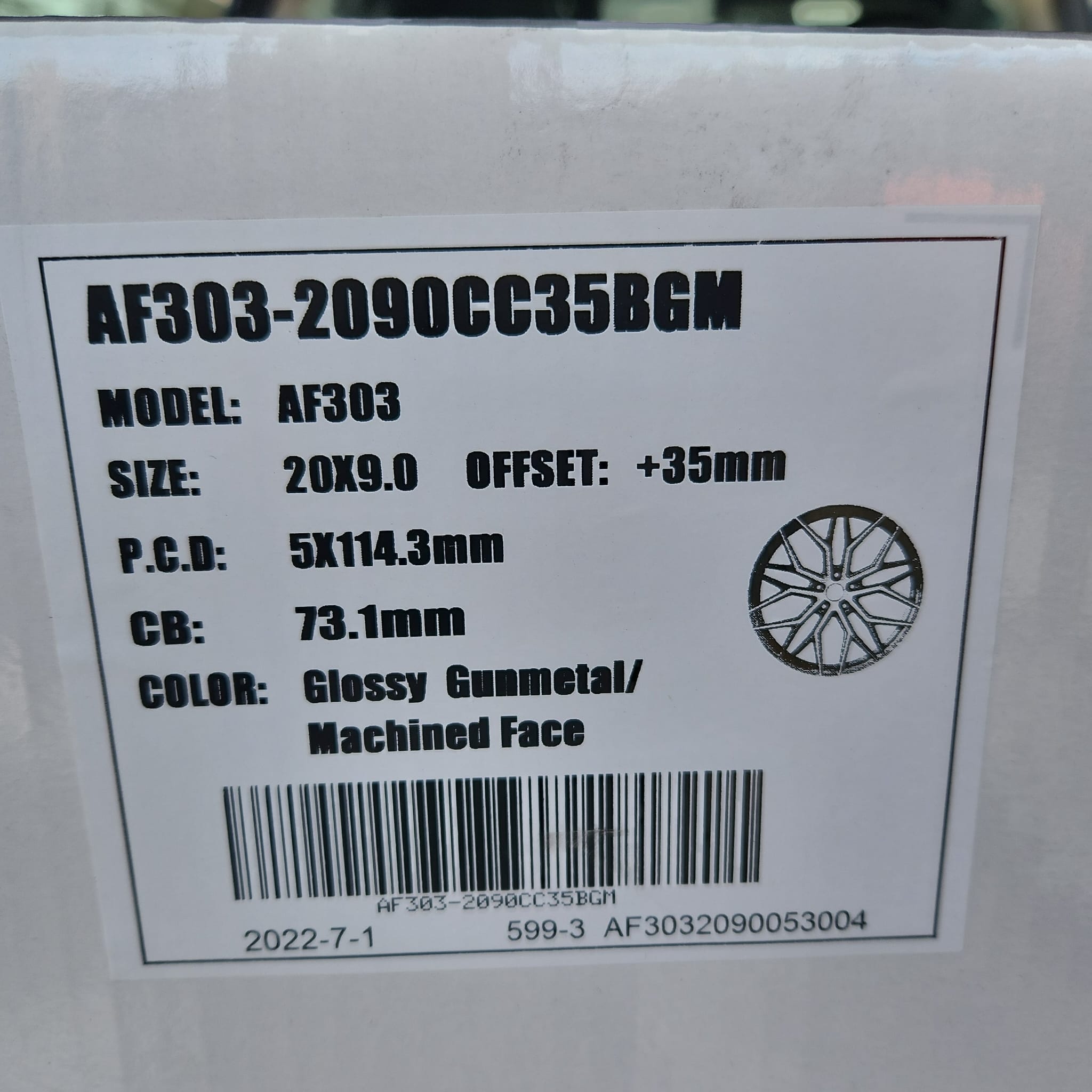 ALFINA AF303 20X9 5X4.5 GLOSS GUN METAL MACHINED FACE