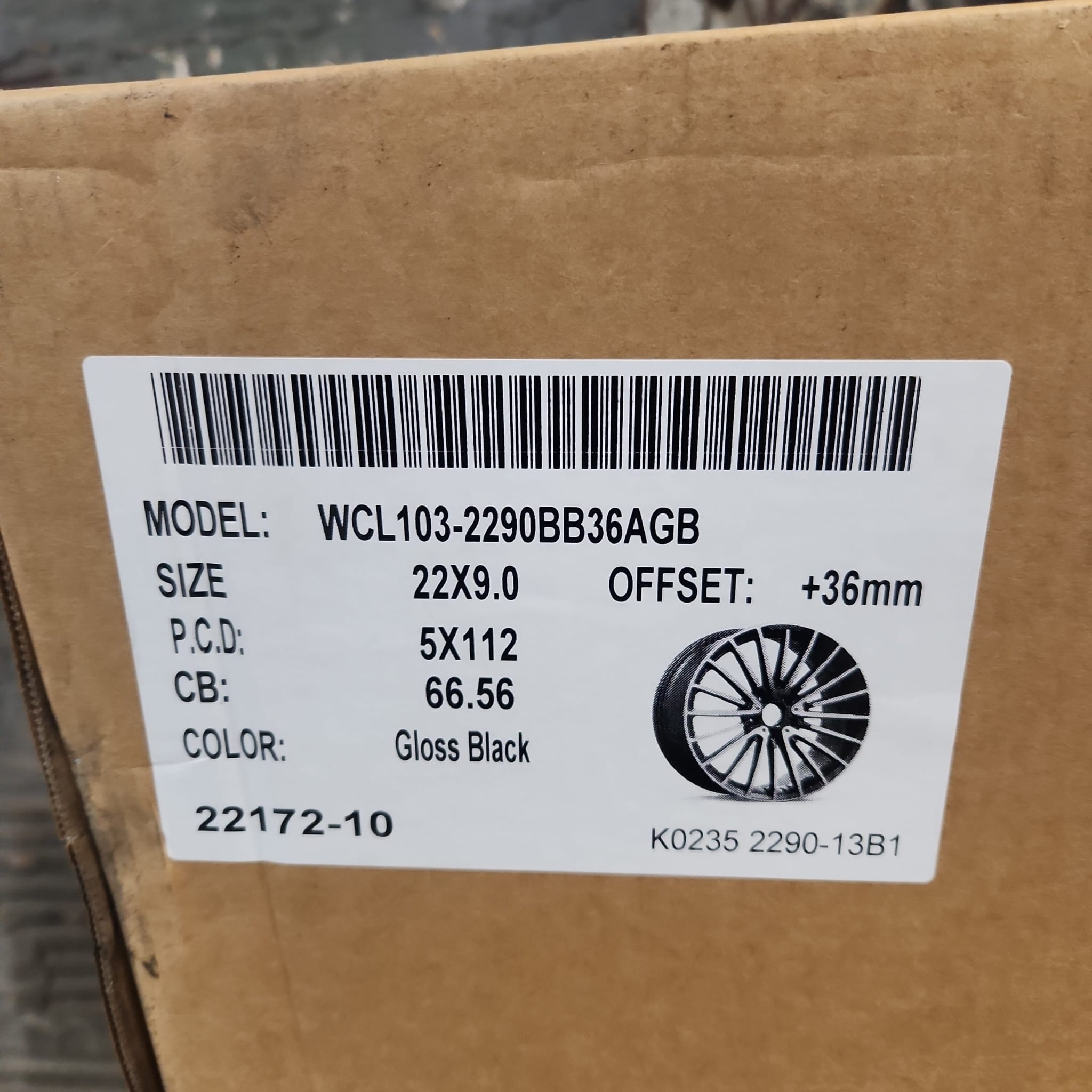 WCL103 WHEELS 22x9.0 5x112 GLOSS BLACK