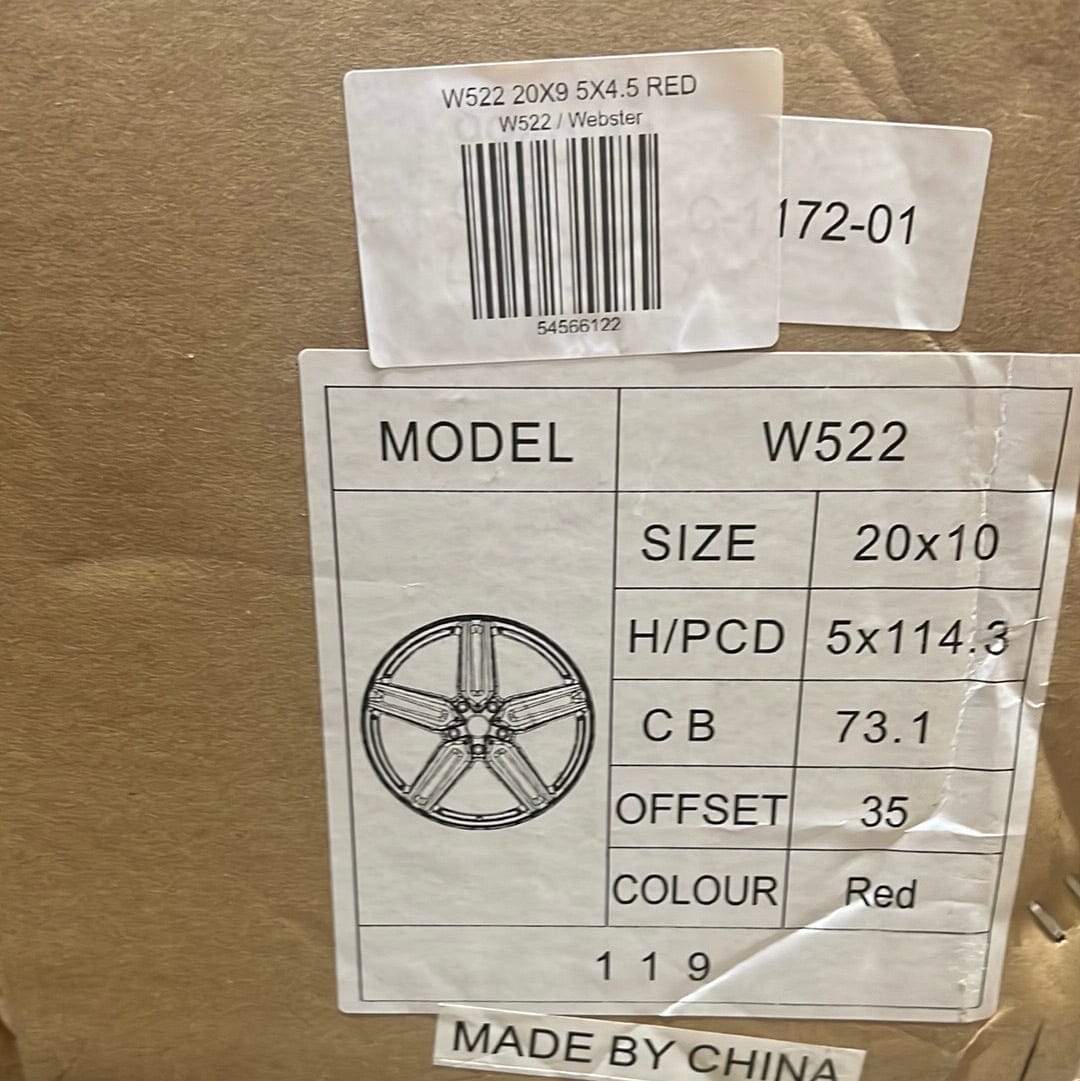 W522 20X10 5X4.5 RED