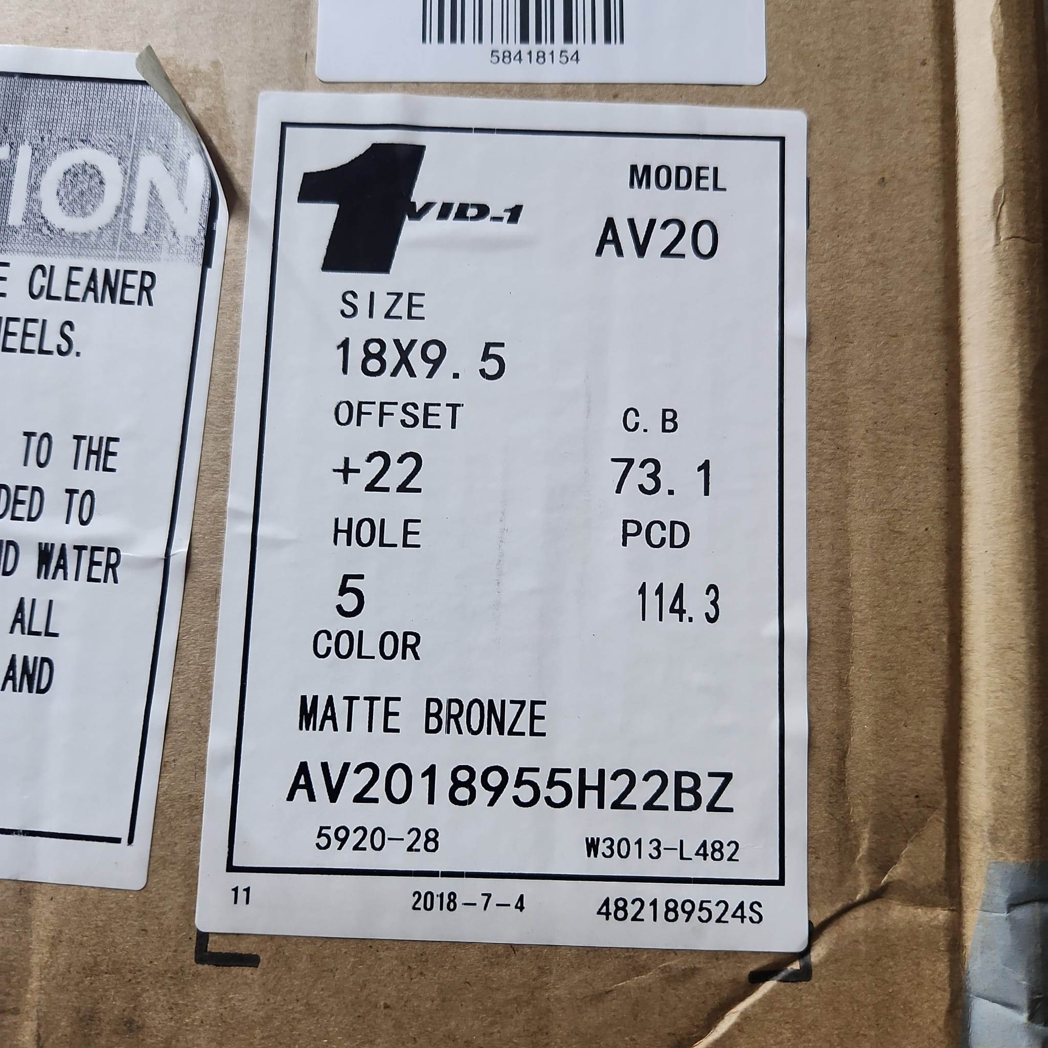 AVID AV20 18X9.5 5X114.3 MATTE BRONZE