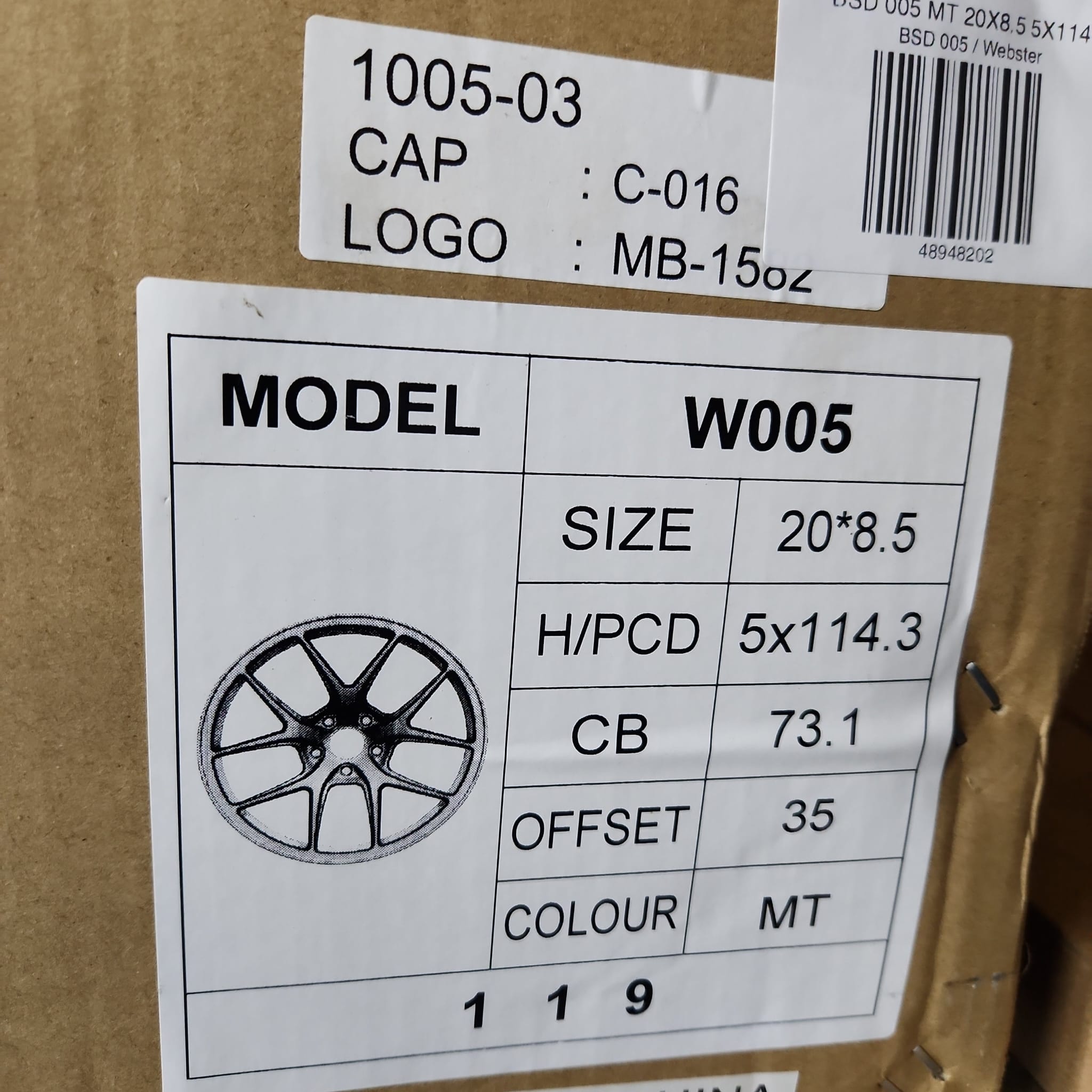 W005 MT 20X8.5 5X114.3