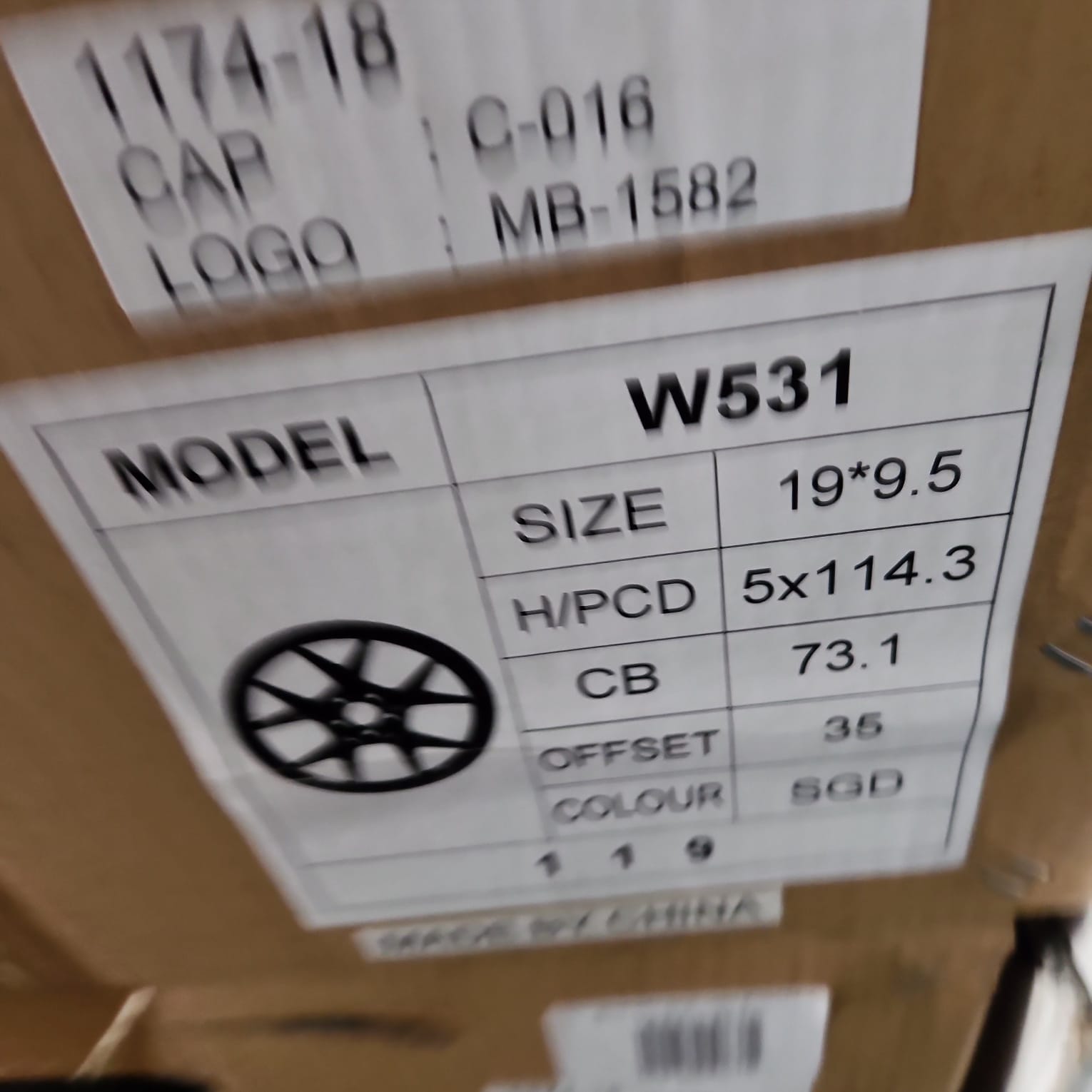 W531 19X9.5 5X114.3