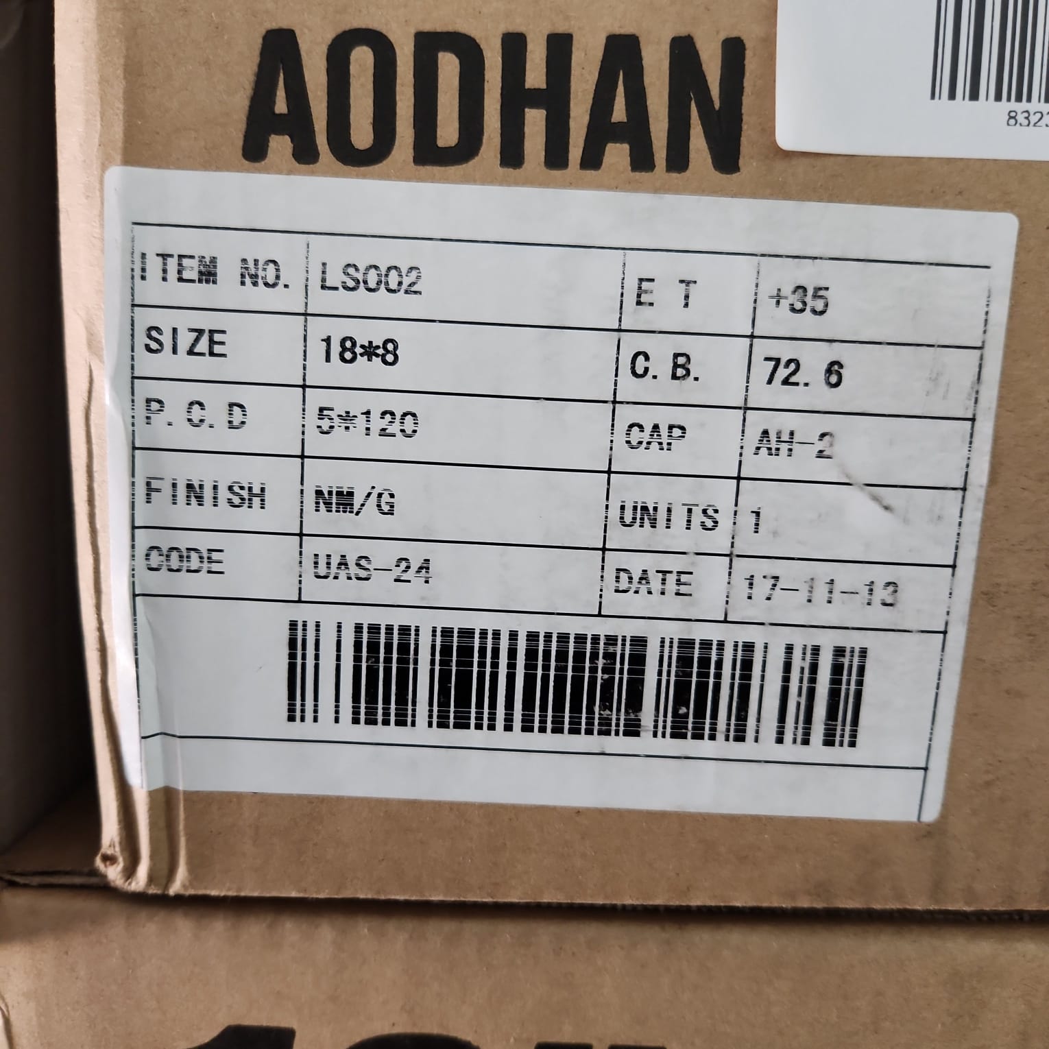 AODHAN-LS002 18X8.0 5X120  GUN METAL MACHINED