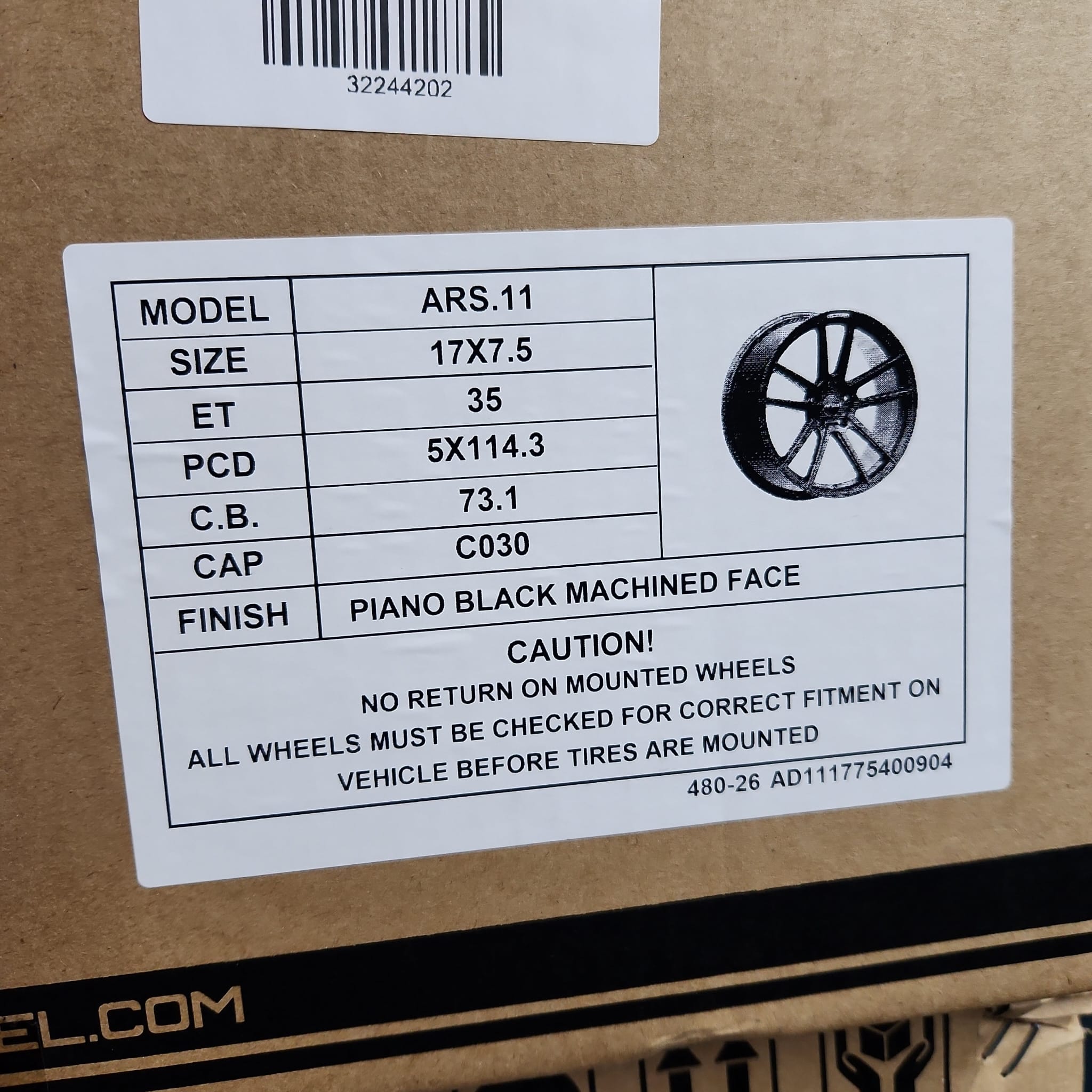 PEGASUS AD11 17X7.5 5X114.3 PIANO BLACK MACHINED FACE