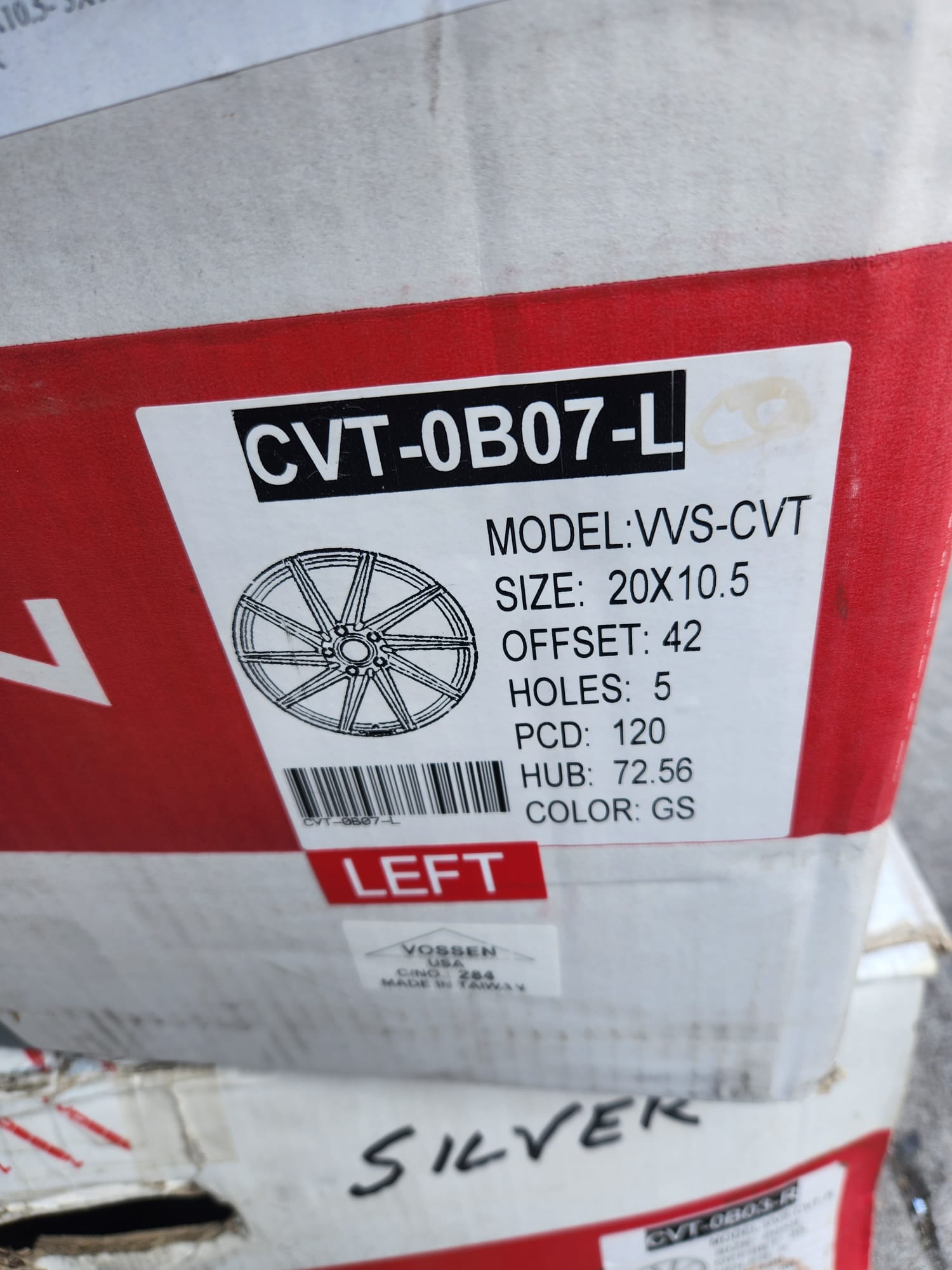 VOSSEN CVT 20X10.5 5X120  SILVER