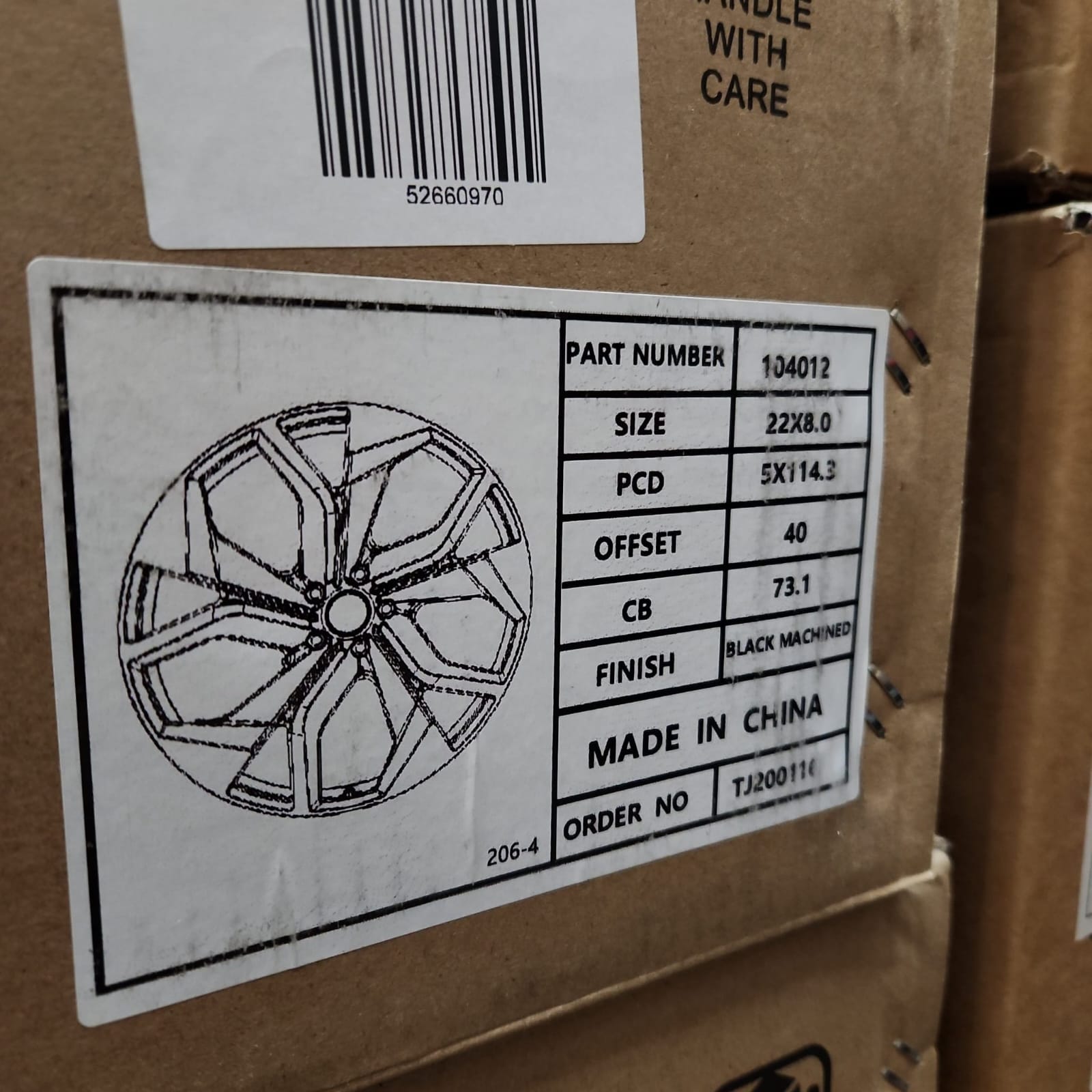 NEWTES WHEELS 22X8 5X114.3 MACHINED FACE GLOSS BLACK