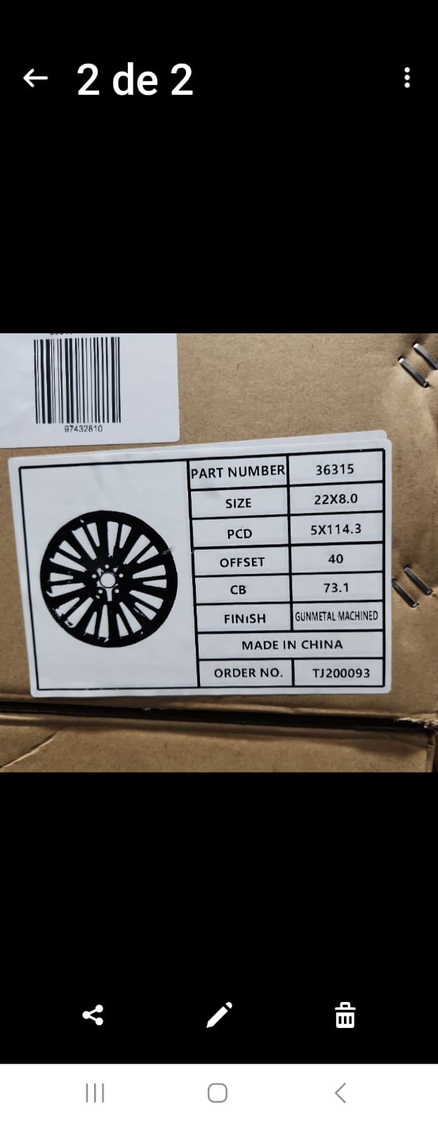 OE-AUD 36315 WHEELS 22X8.0 5X114.3 GUN METAL MACHINED FACE