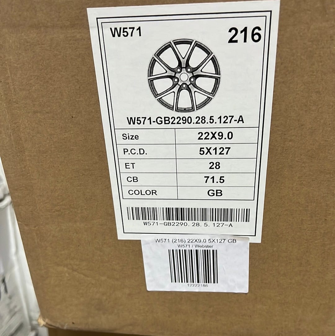W571 WHEELS 22X9.0 5X127 GLOSS BLACK