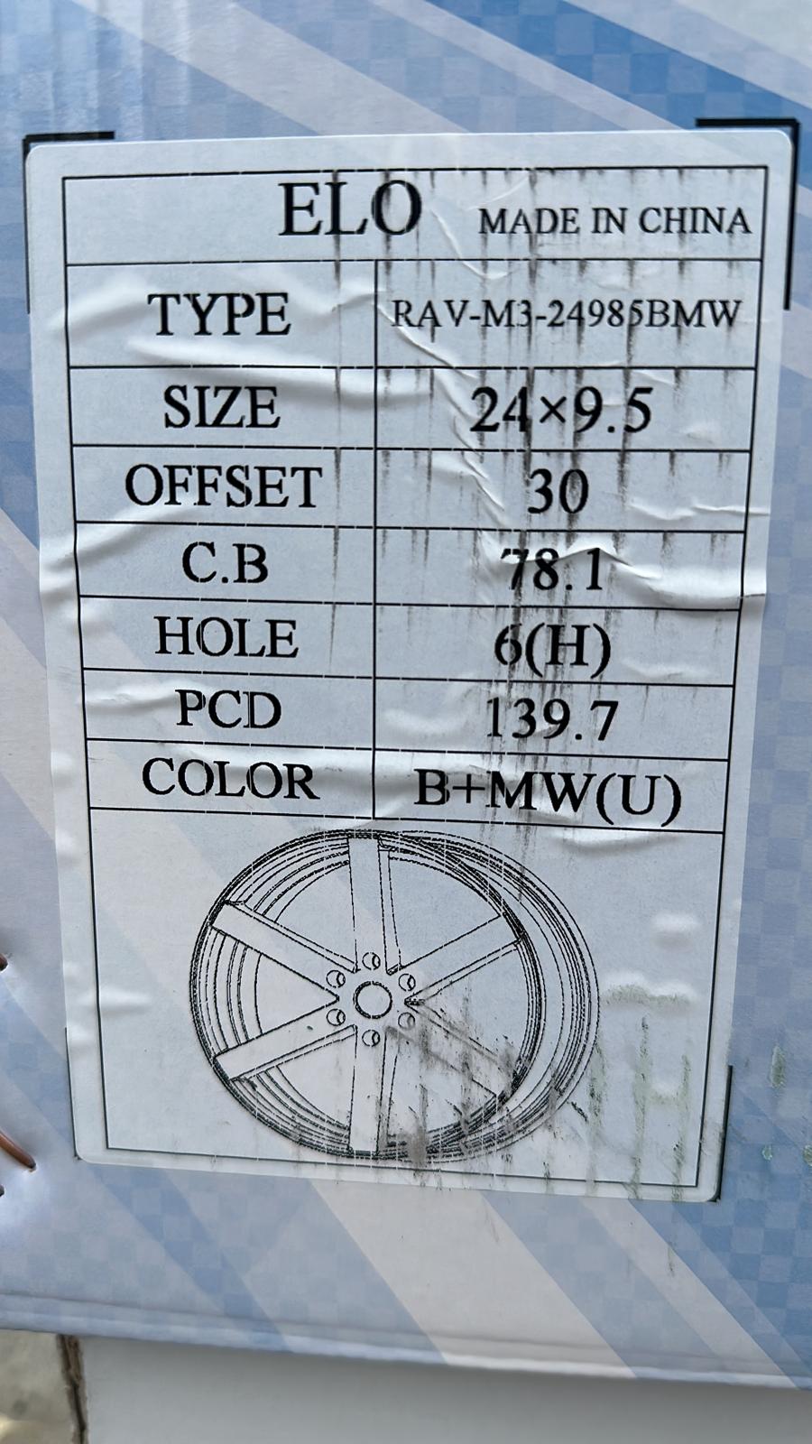 ELO RAV- M3 WHEELS 24X9.5 6X5.5 BLACK +MW (U)