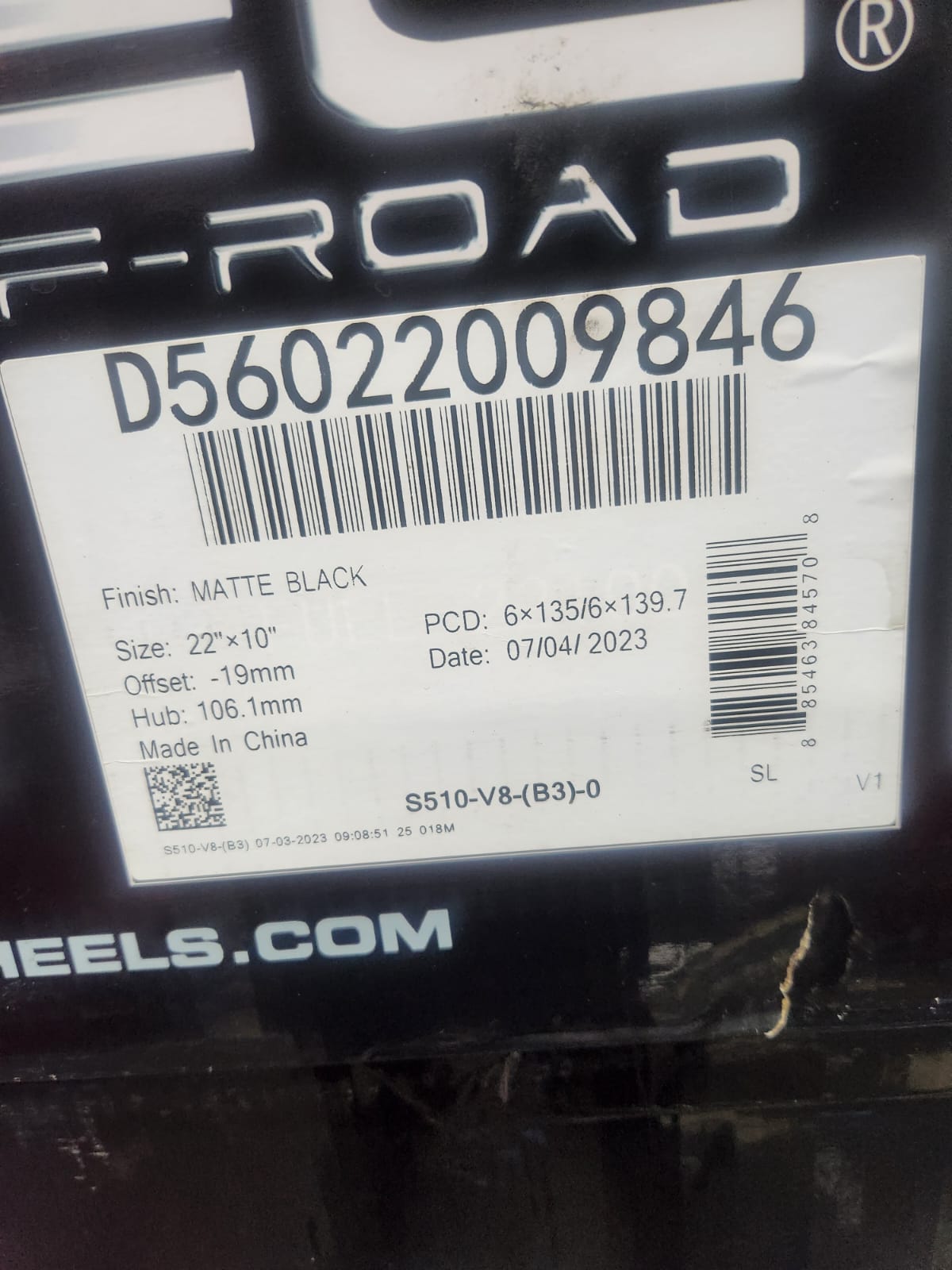 FUEL D560 22X10 6X135 6X139.7 MATTE BLACK