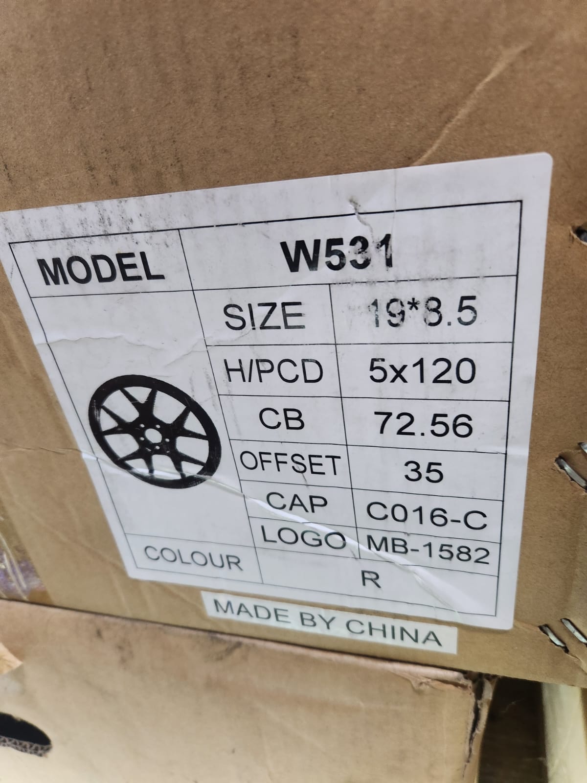 W531 19X8.5 5X120 RED