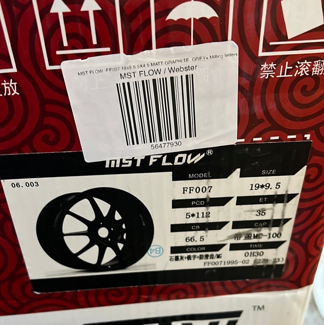 MST FLOW -FF007 19x9.5 5X112 MATT GRAPHITE  GREY+ Milling letters