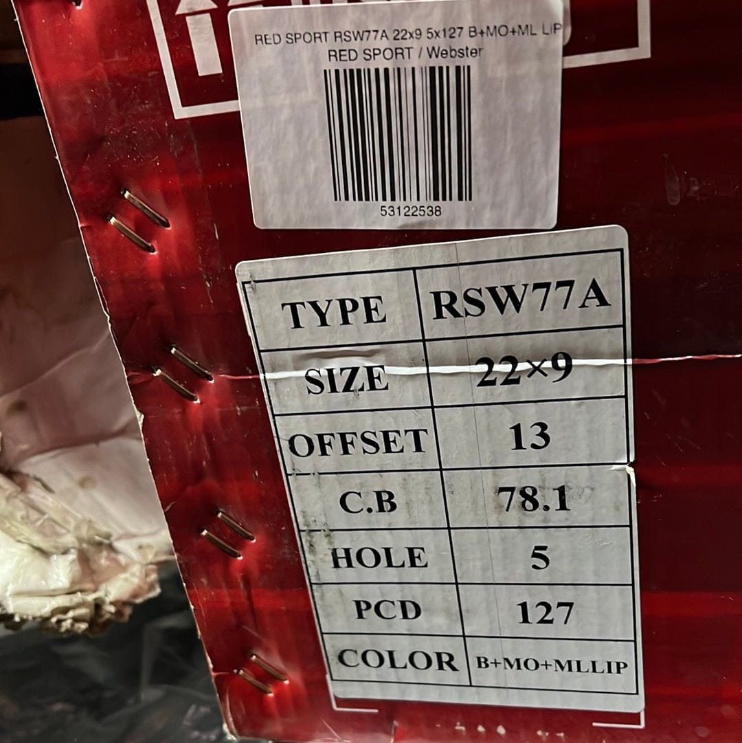 RED SPORT RSW77A 22x9 5x127 B+MO+ML LiP