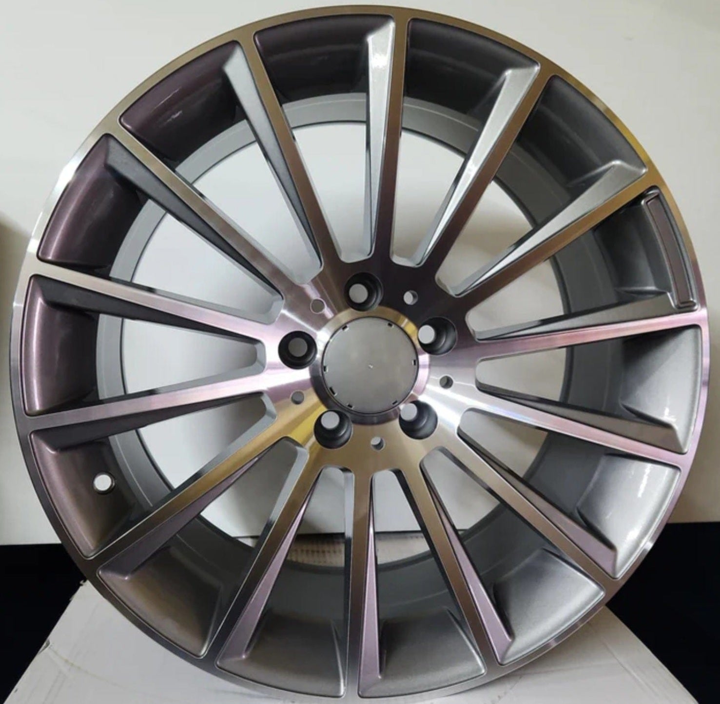 W813 WHEELS 17X8  5X112 GUN METAL MACHINE FACE