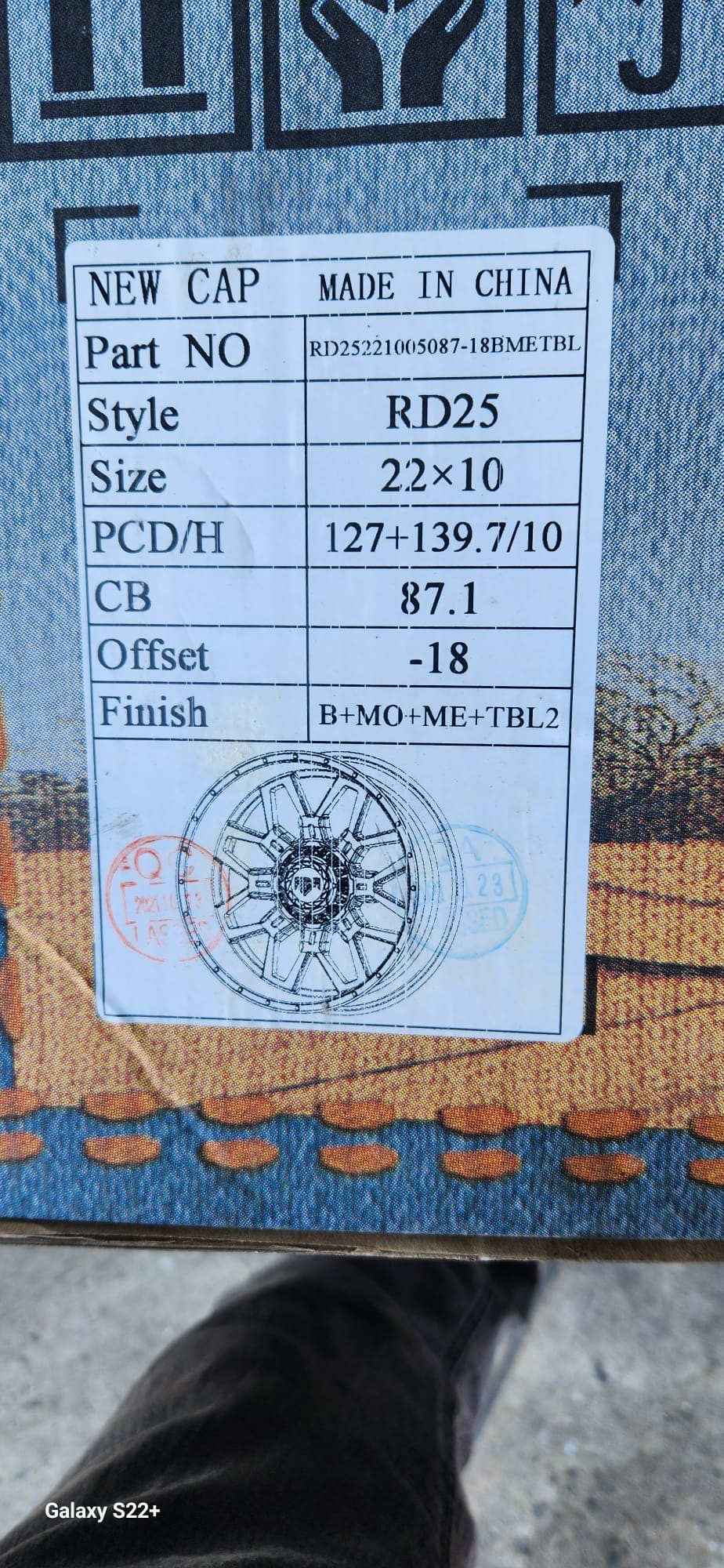 RDR RD25 22x10 5x127- 5x5.5 B+MO+ME+TBL2