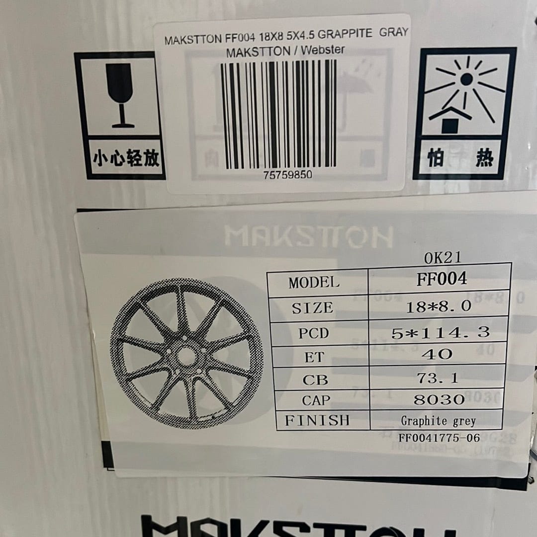 MAKSTTON FF004 18X8 5X4.5 GRAPPITE  GRAY