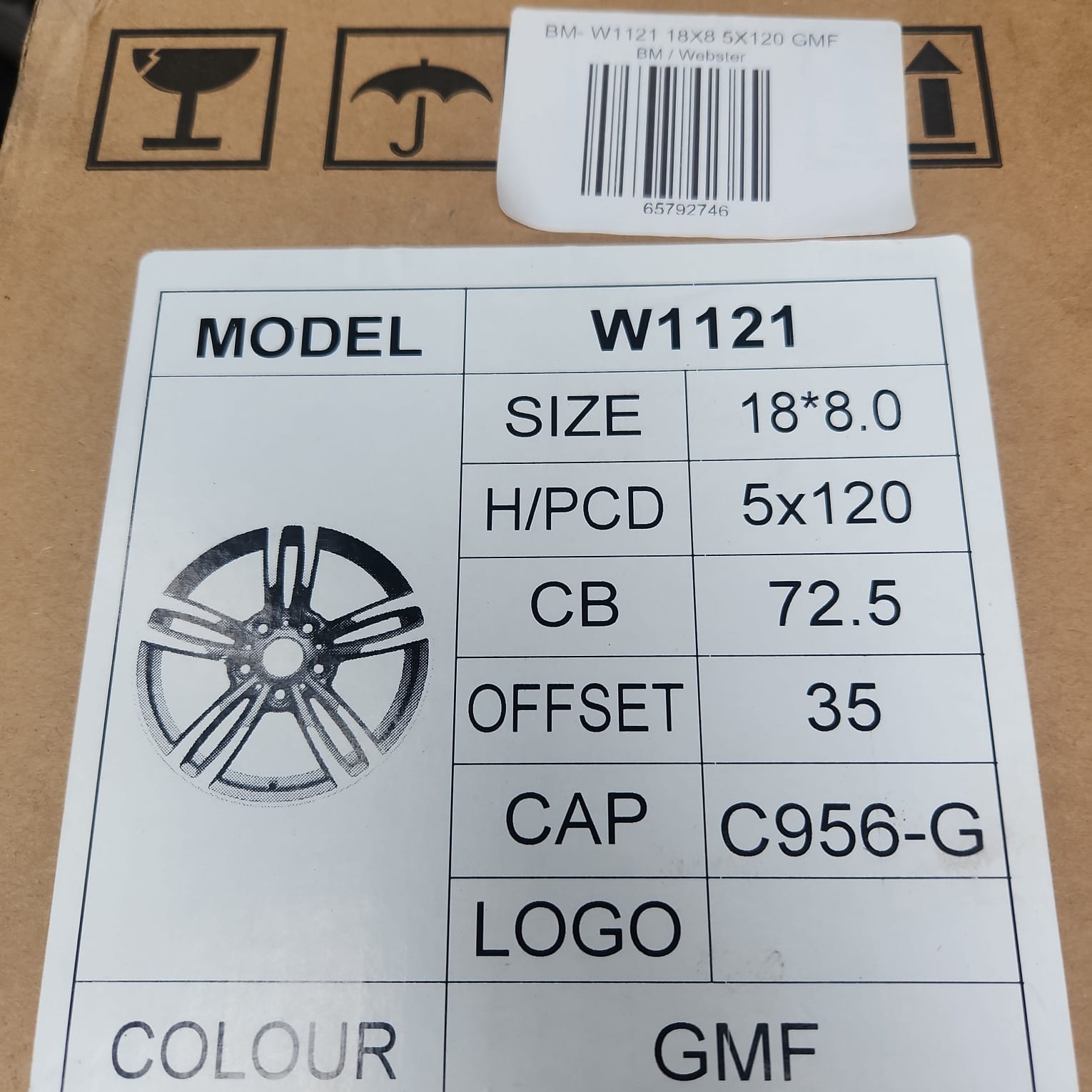 WHEELS - W1121 18X8 5X120 GMF